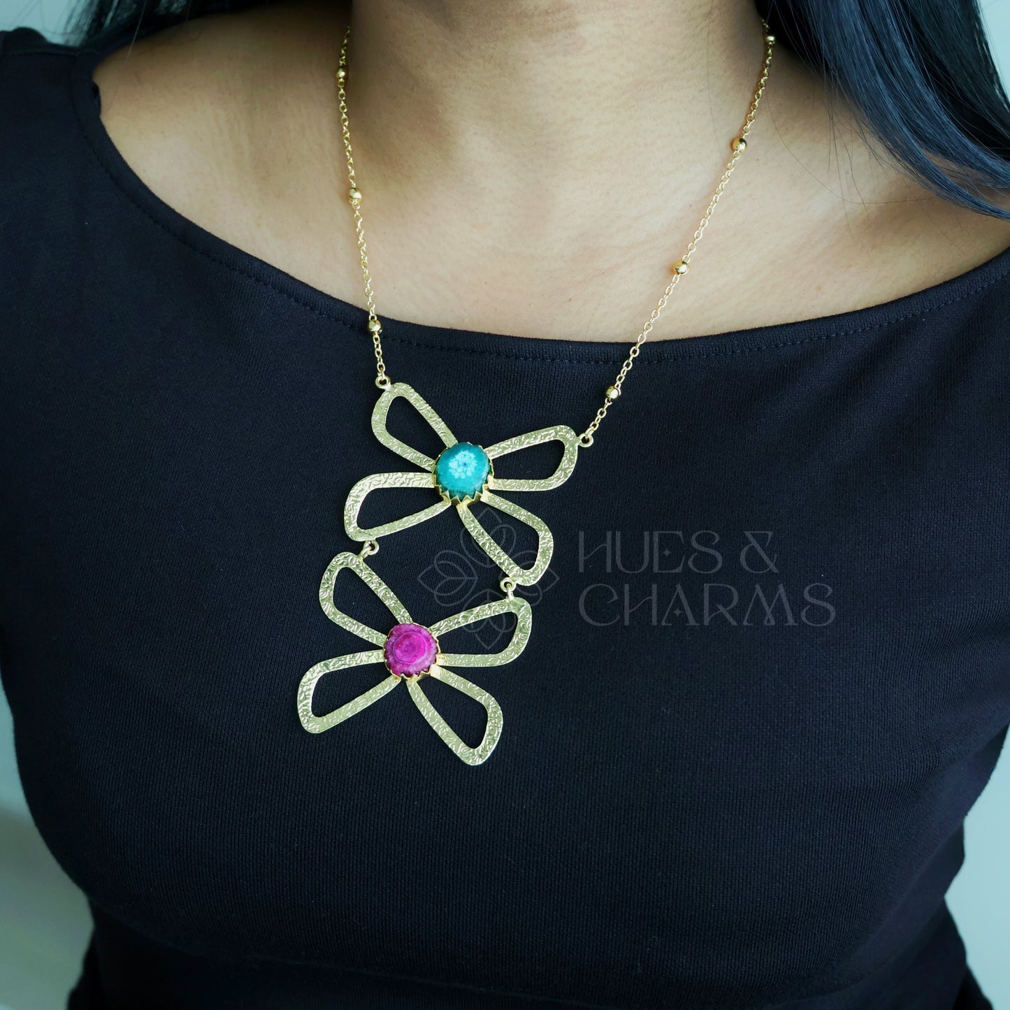 GOLDEN BUTTERFLY LONG NECKPIECE