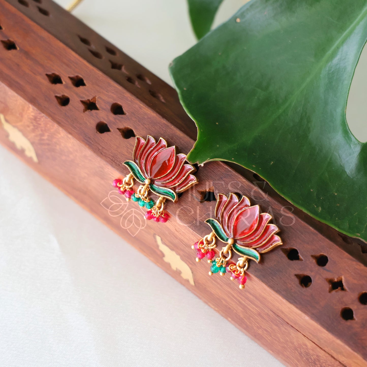LOTUS ENAMEL GUTTAPUSALU NECKLACE SET(OPTIONS AVAILABLE)