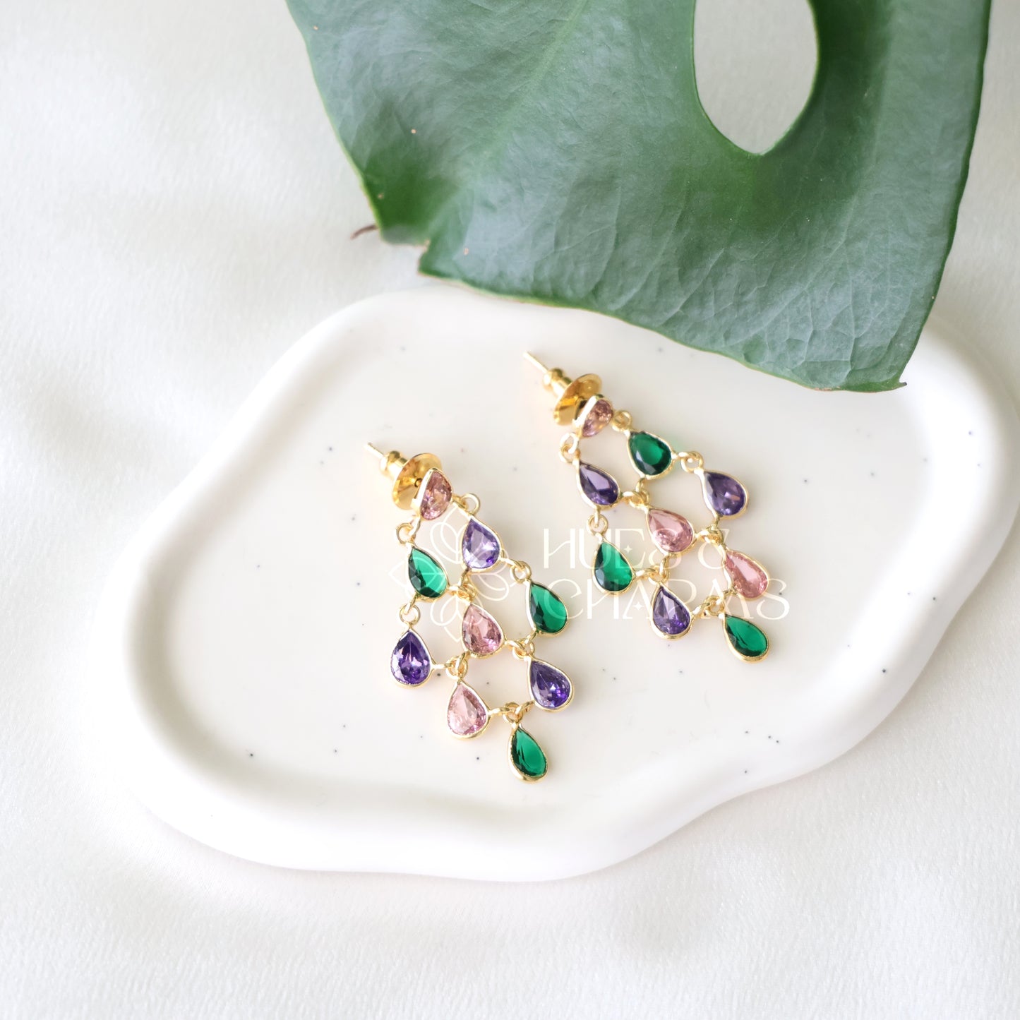 GLOSSY MULTICOLOUR AURORA DROPS EARRING (COLOURS AVAILABLE)