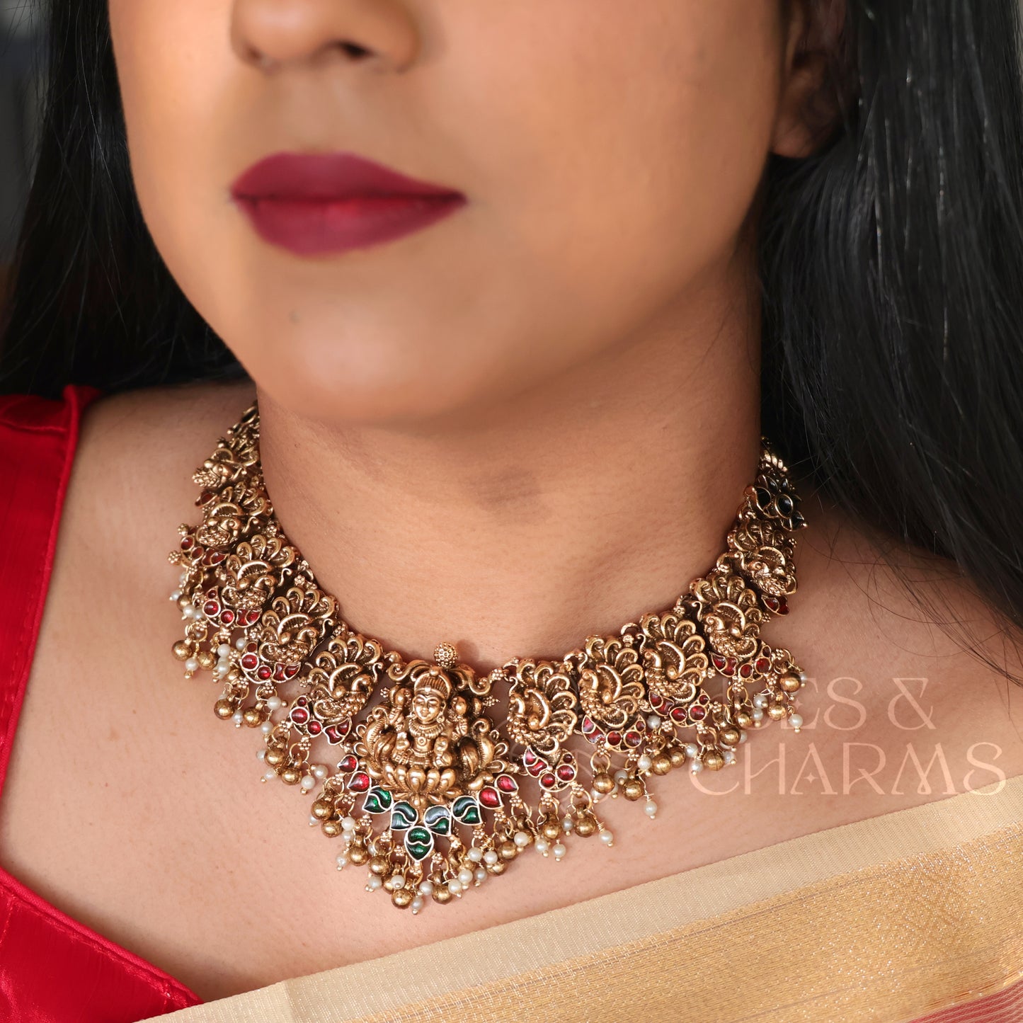 STATEMENT RATNA PADMA LAKSHMI NECKLACE SET