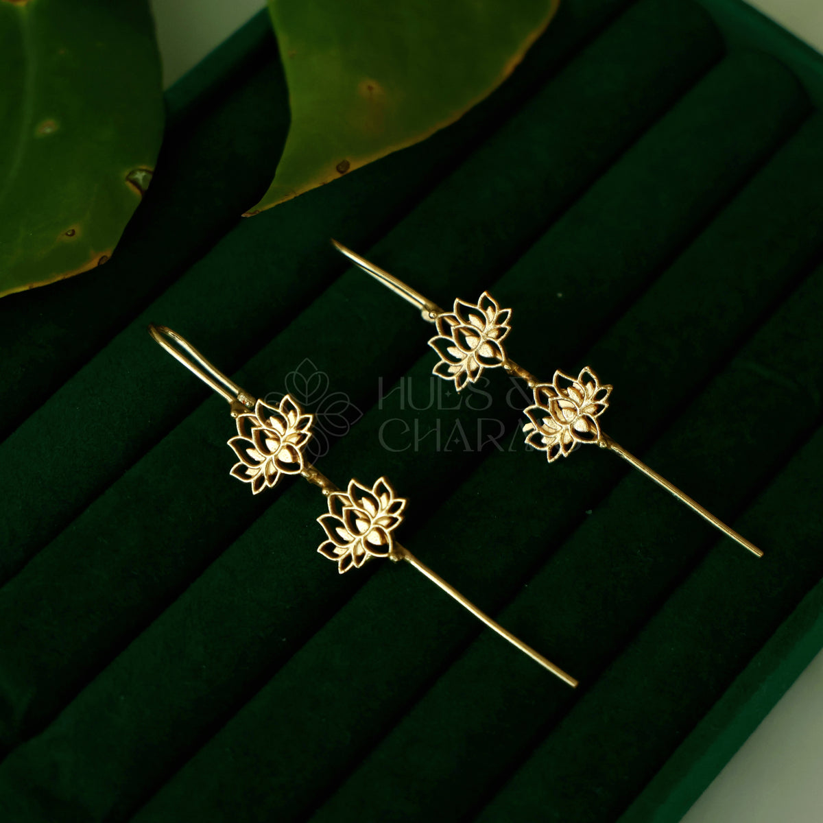 GOLDEN TWO STEP LOTUS EAR CUFF