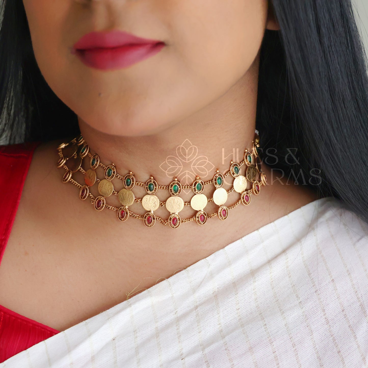 GOLDEN LAKSHMI COIN CHOKER SET