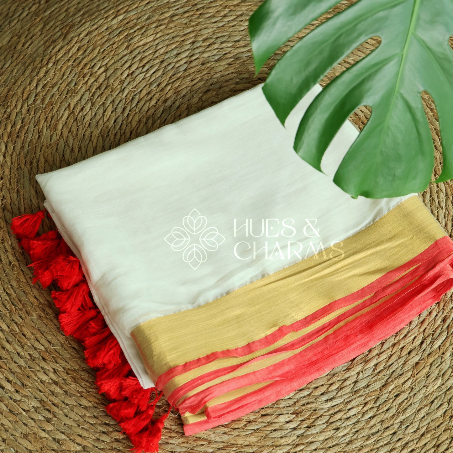 PURE MUL COTTON SAREE - THECHI (OFFWHITE)