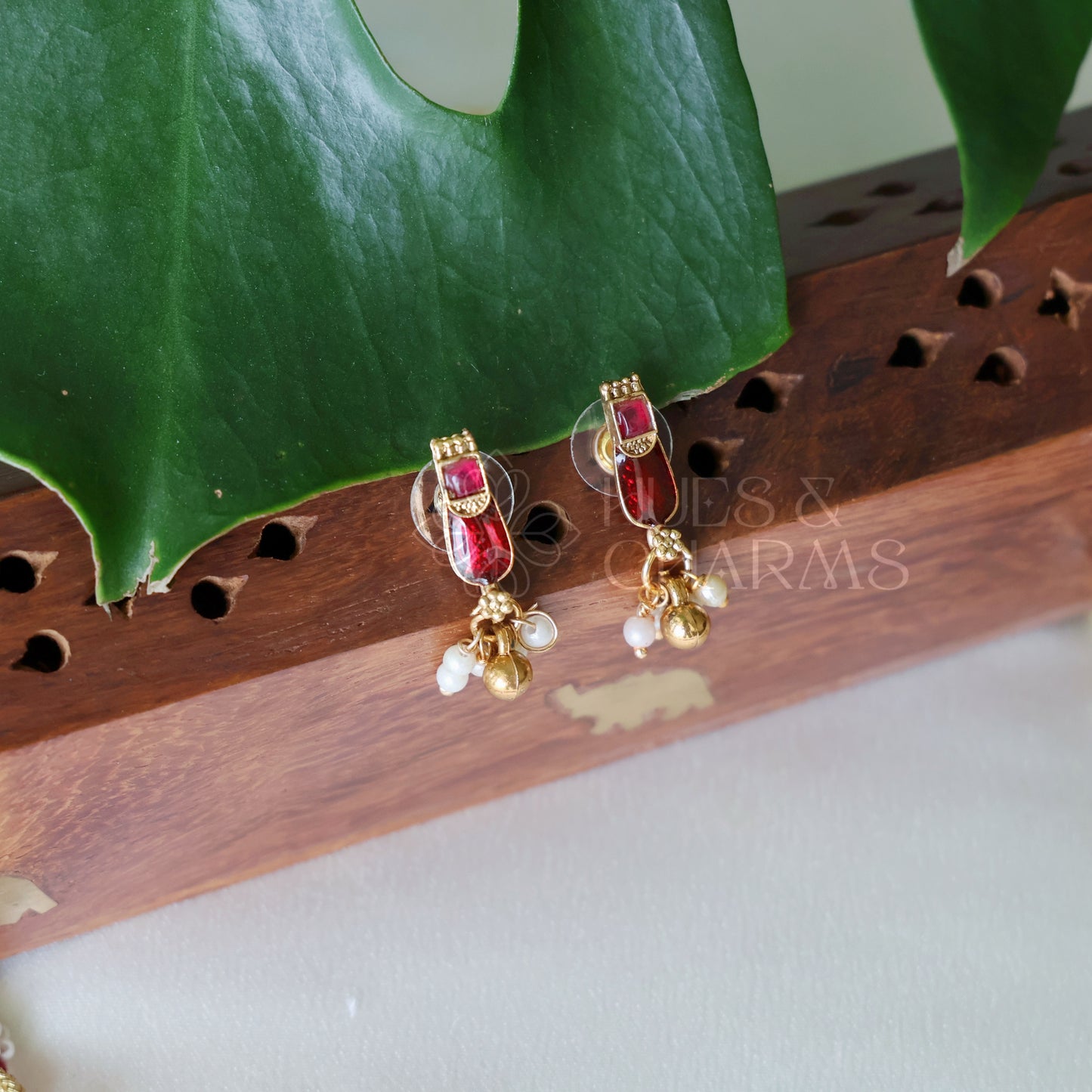 GOLDEN PALAKKA RATNAM NECKLACE SET (COLOURS AVAILABLE)
