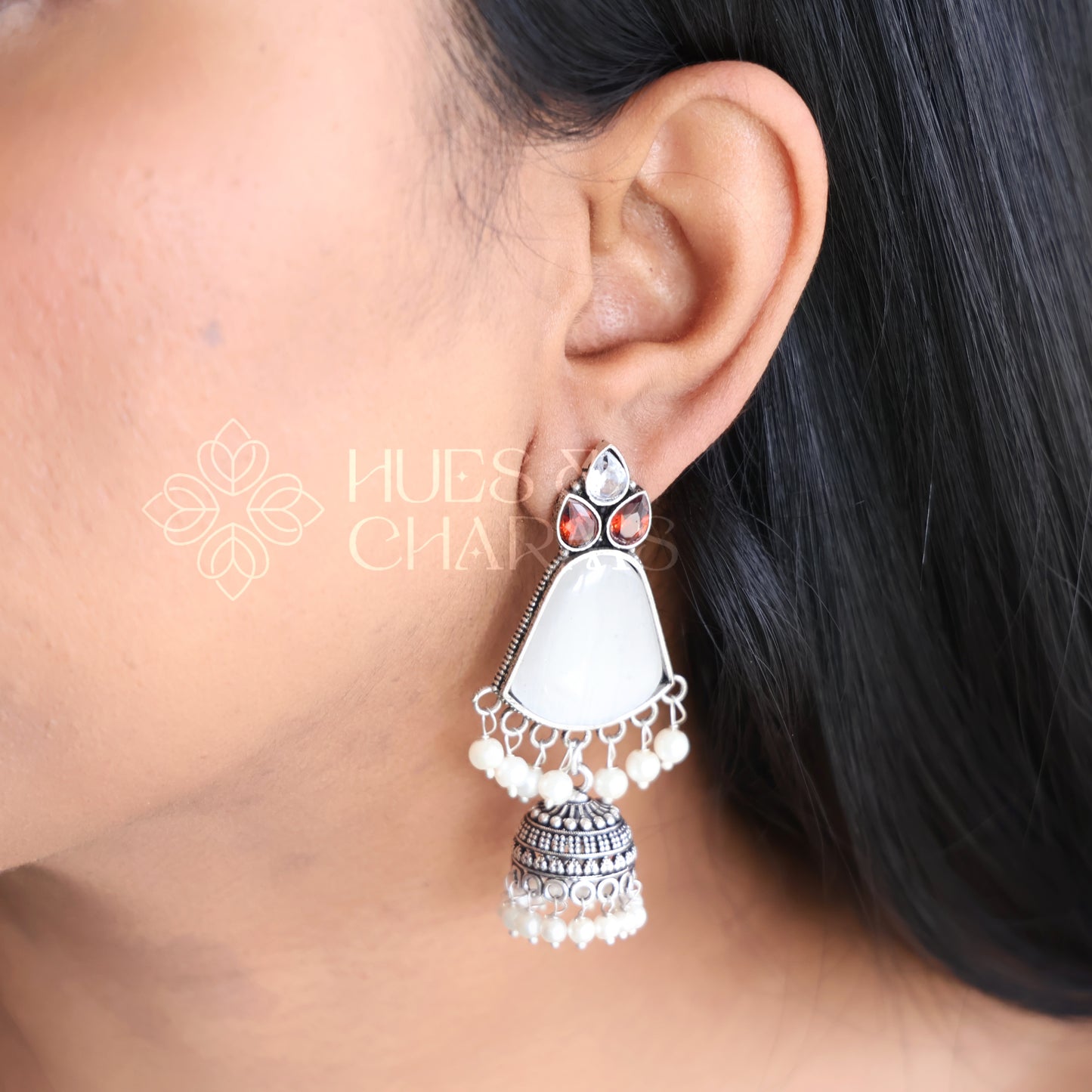 OXIDIZED GLOSSY JHUMKA EARRINGS ( COLOURS AVAILABLE )