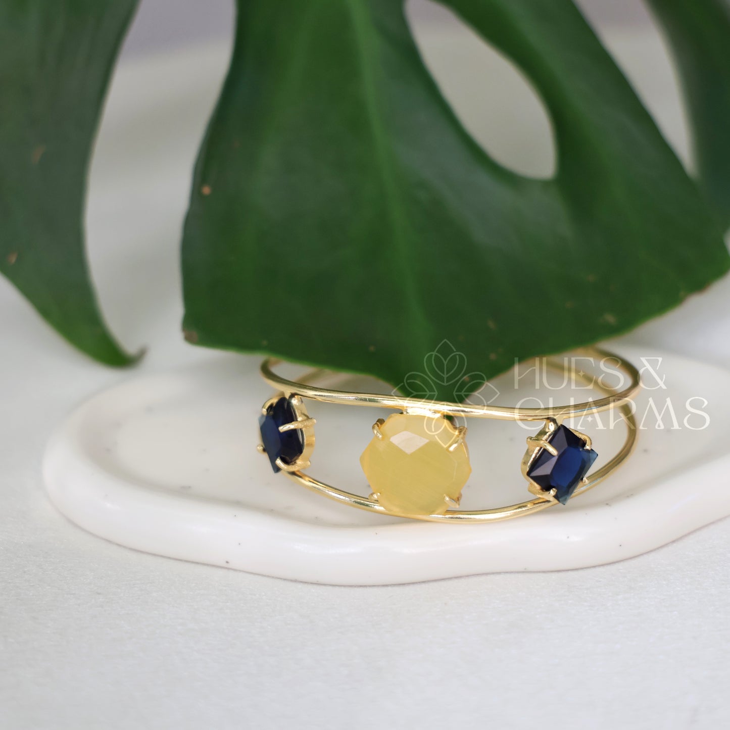 GOLDEN 2 LAYER AZURA GLOSSY ADJUSTABLE BANGLE (COLOURS AVAILABLE)
