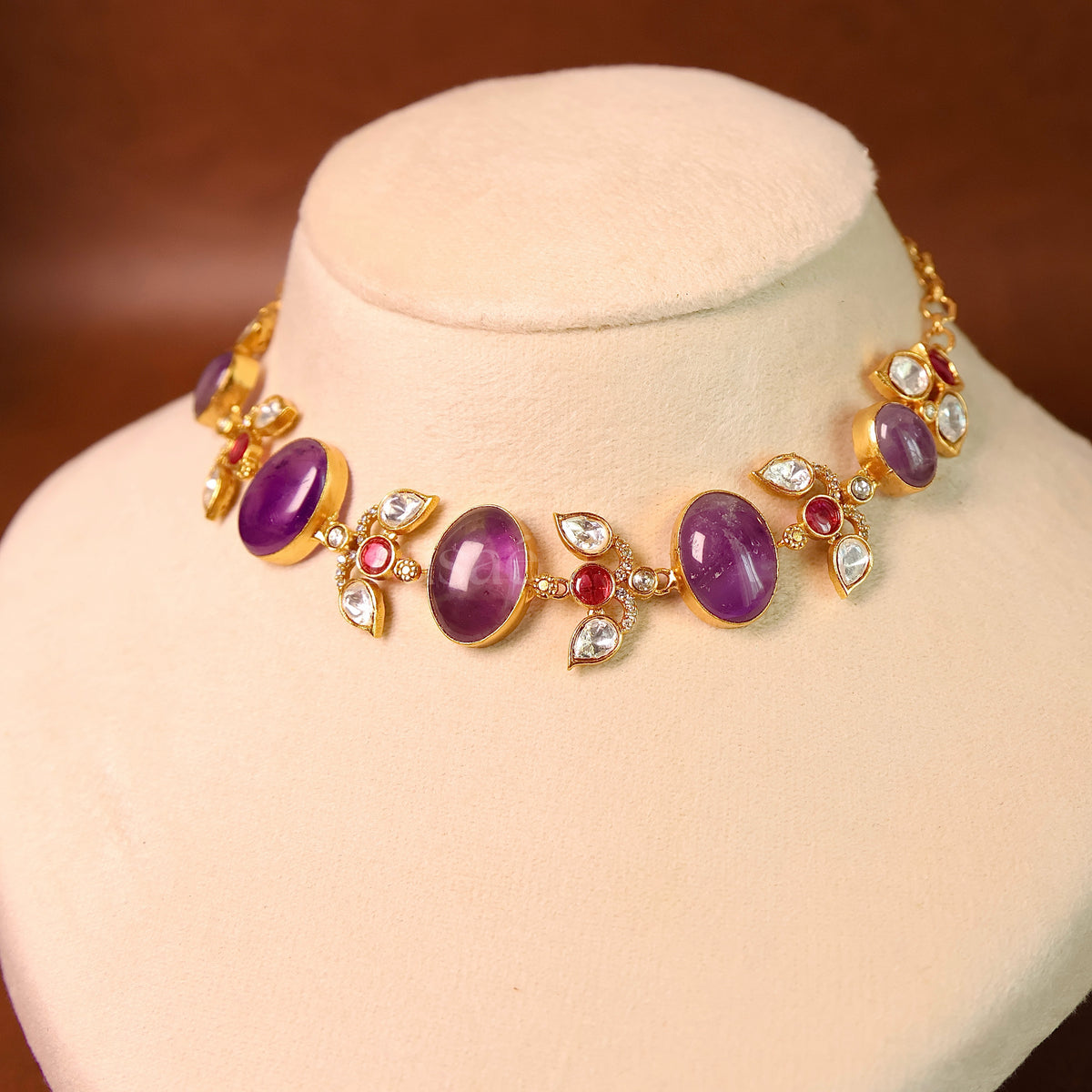 ZÉLIA NATURAL STONE CHOKER SET - AMETHYST