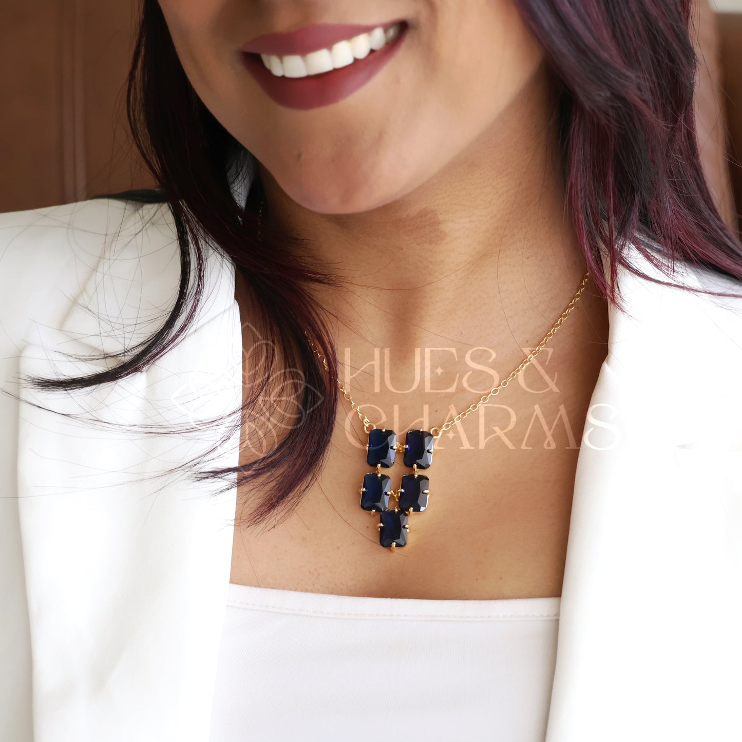 GLOSSY PRISM BLOCK NECKPIECE (COLOURS AVAILABLE)