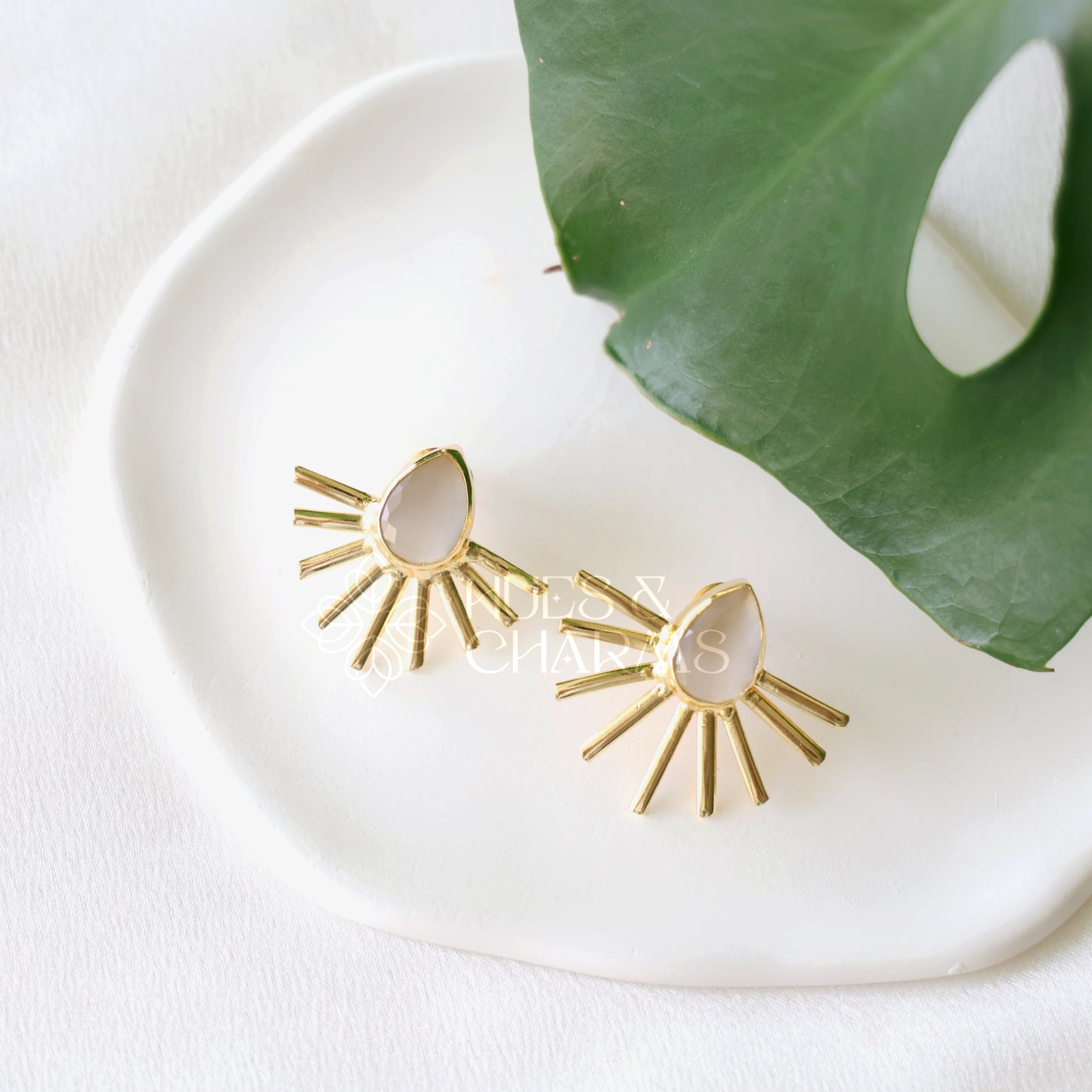 GOLDEN GLOSSY TEARDROP RADIANCE EARRINGS (COLOURS AVAILABLE)