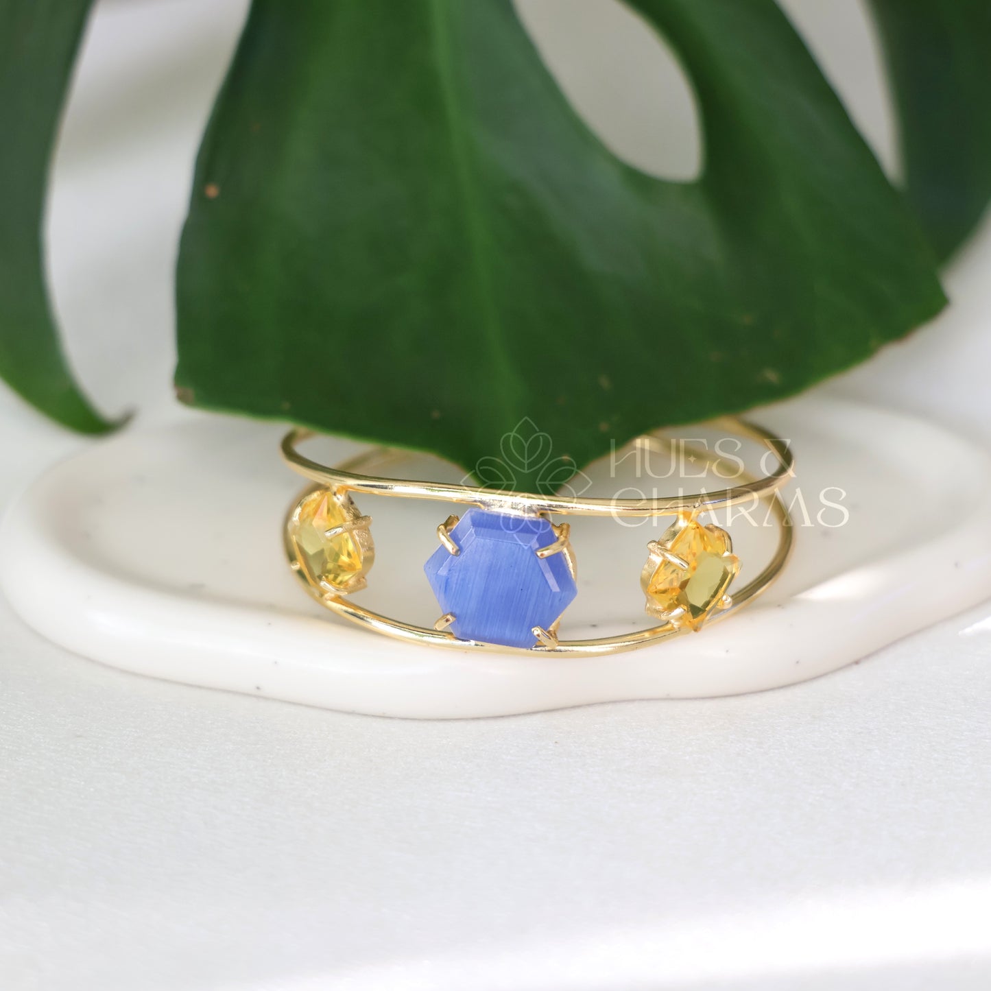 GOLDEN 2 LAYER AZURA GLOSSY ADJUSTABLE BANGLE (COLOURS AVAILABLE)