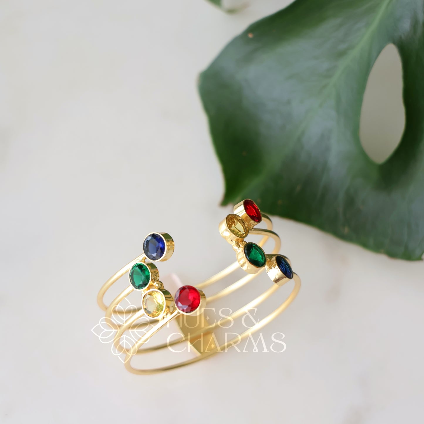 MULTICOLOUR 4 LAYER GLOSSY CELESTE CUFF BANGLE (COLOURS AVAILABLE)