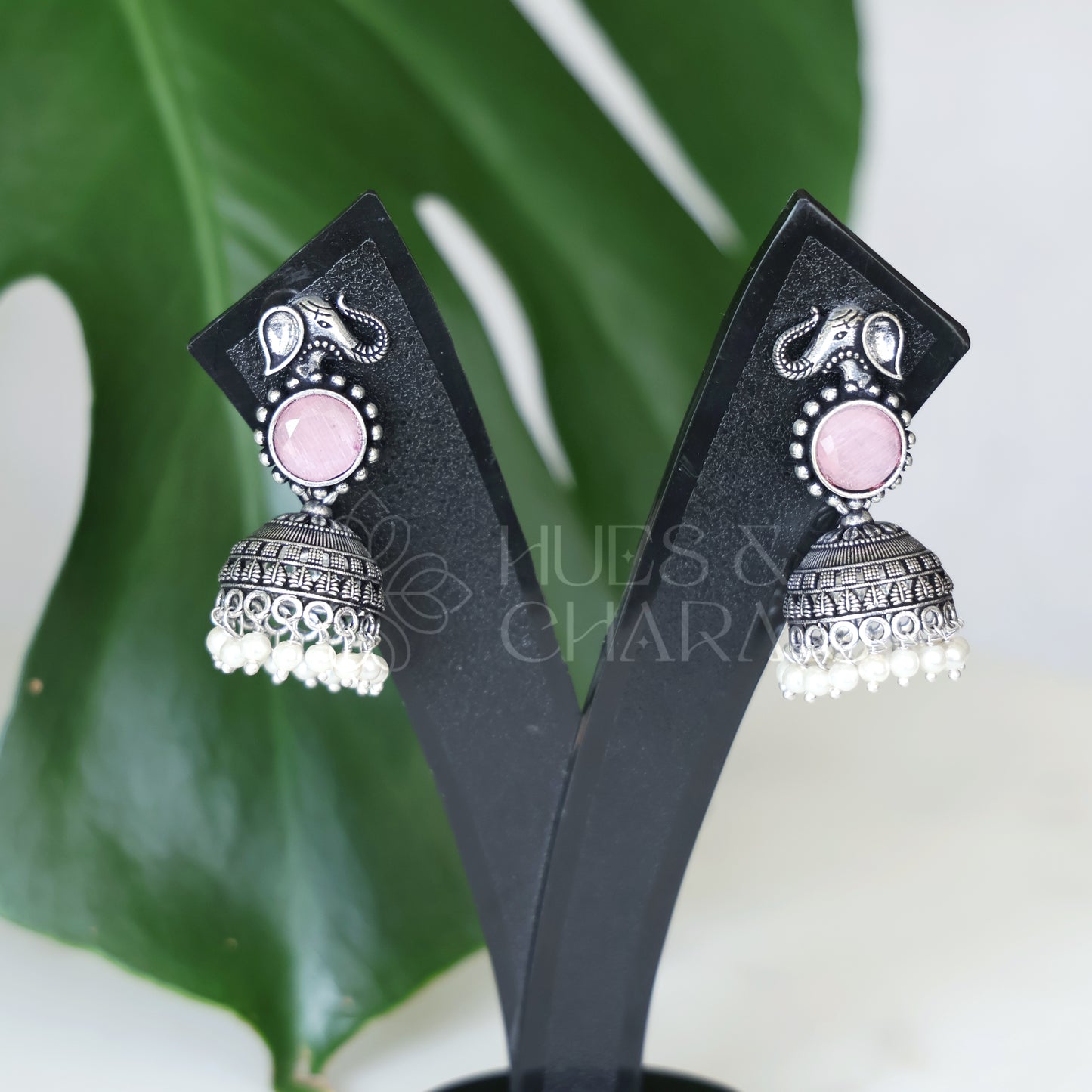 OXIDISED ELEPHANT JHUMKAS( COLOURS AVAILABLE )