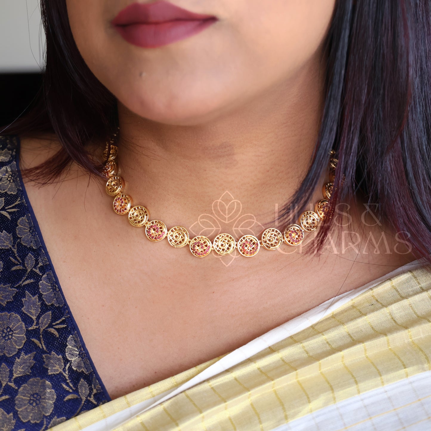GOLDEN RAGA AD NECKLCE |GOLD PLATED (Colours available)