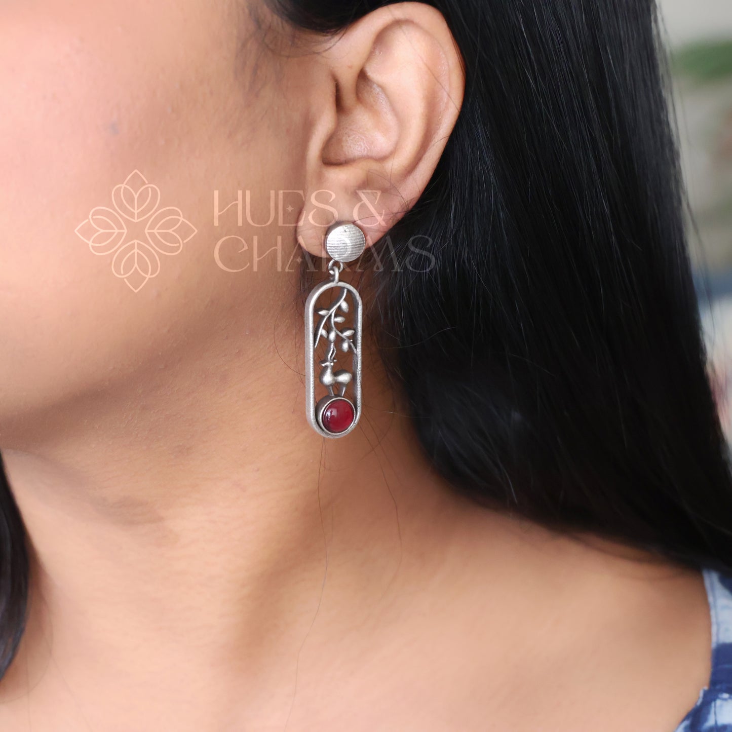 OXIDIZED MINIMAL GLOSSY DANGLER EARRINGS ( COLOURS AVAILABLE )
