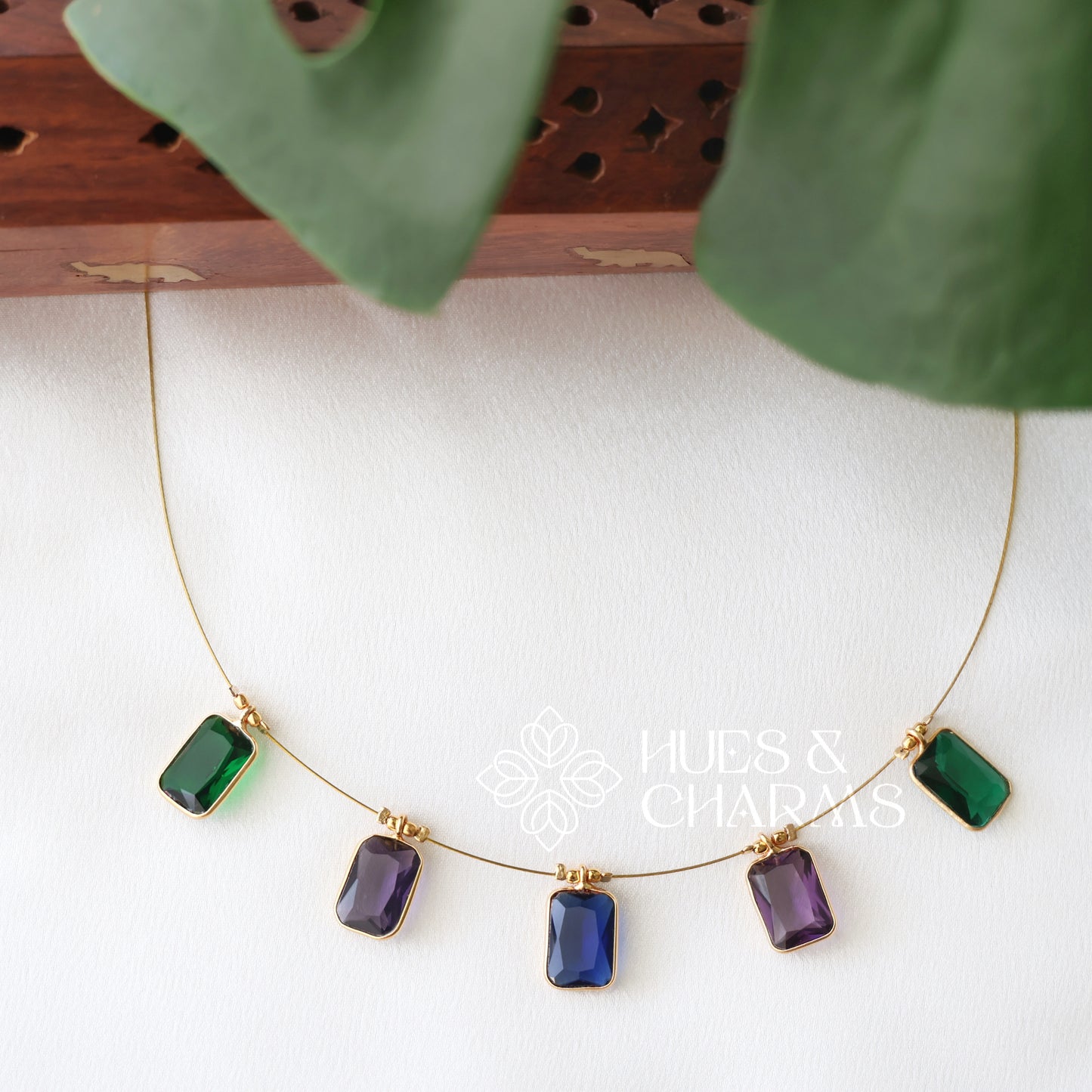 GLOSSY DROP FLOATING NECKPIECE (COLOURS AVAILABLE)