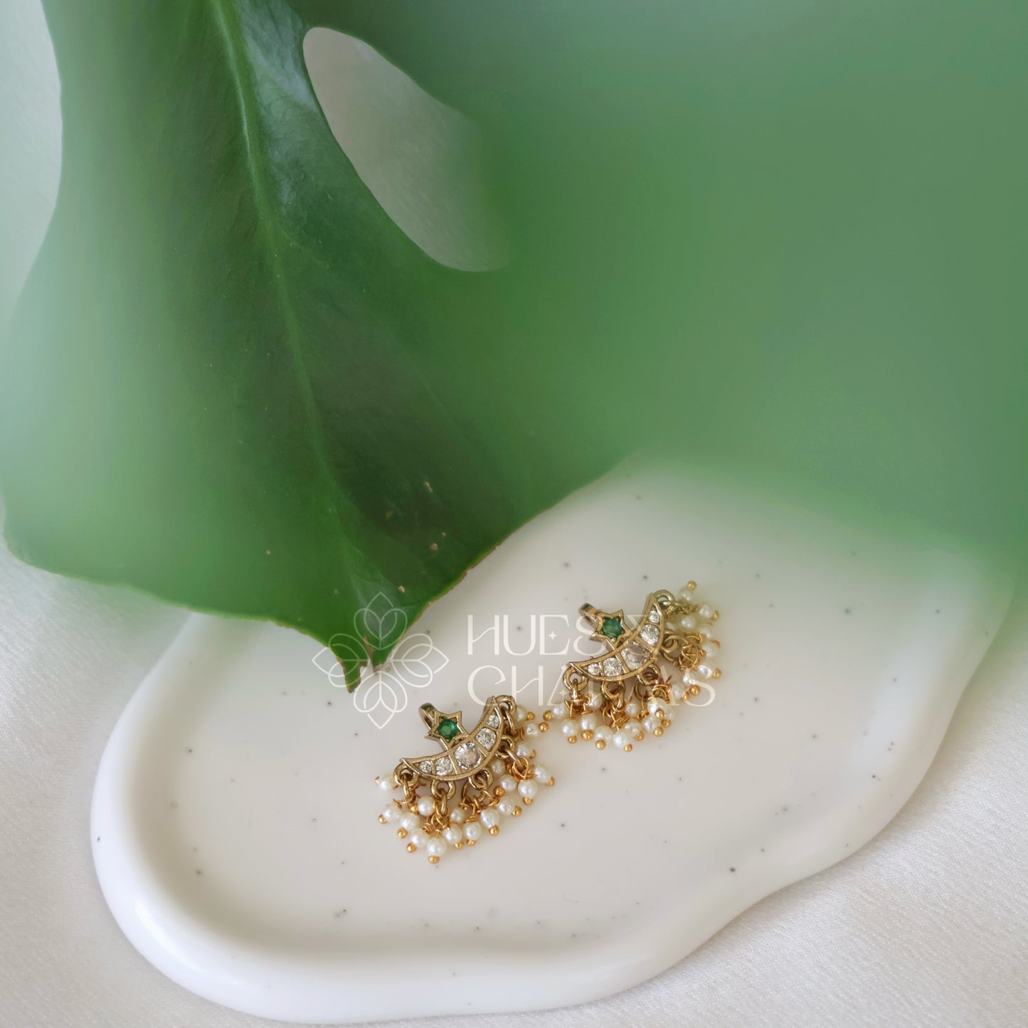 GOLDEN CHANDRIKA BUGADI WITH PEARLS
