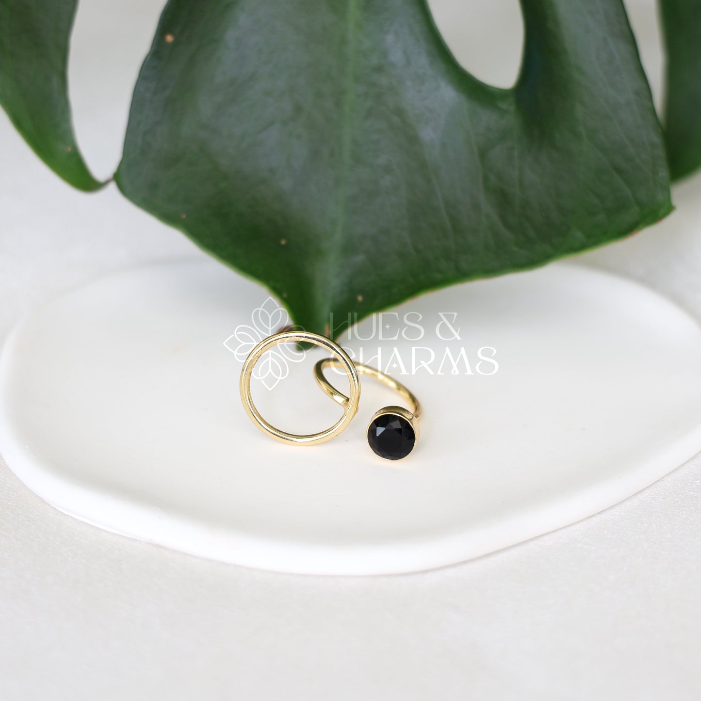 GOLDEN GLOSSY ECLIPSE ADJUSTABLE RING (COLOURS AVAILABLE)