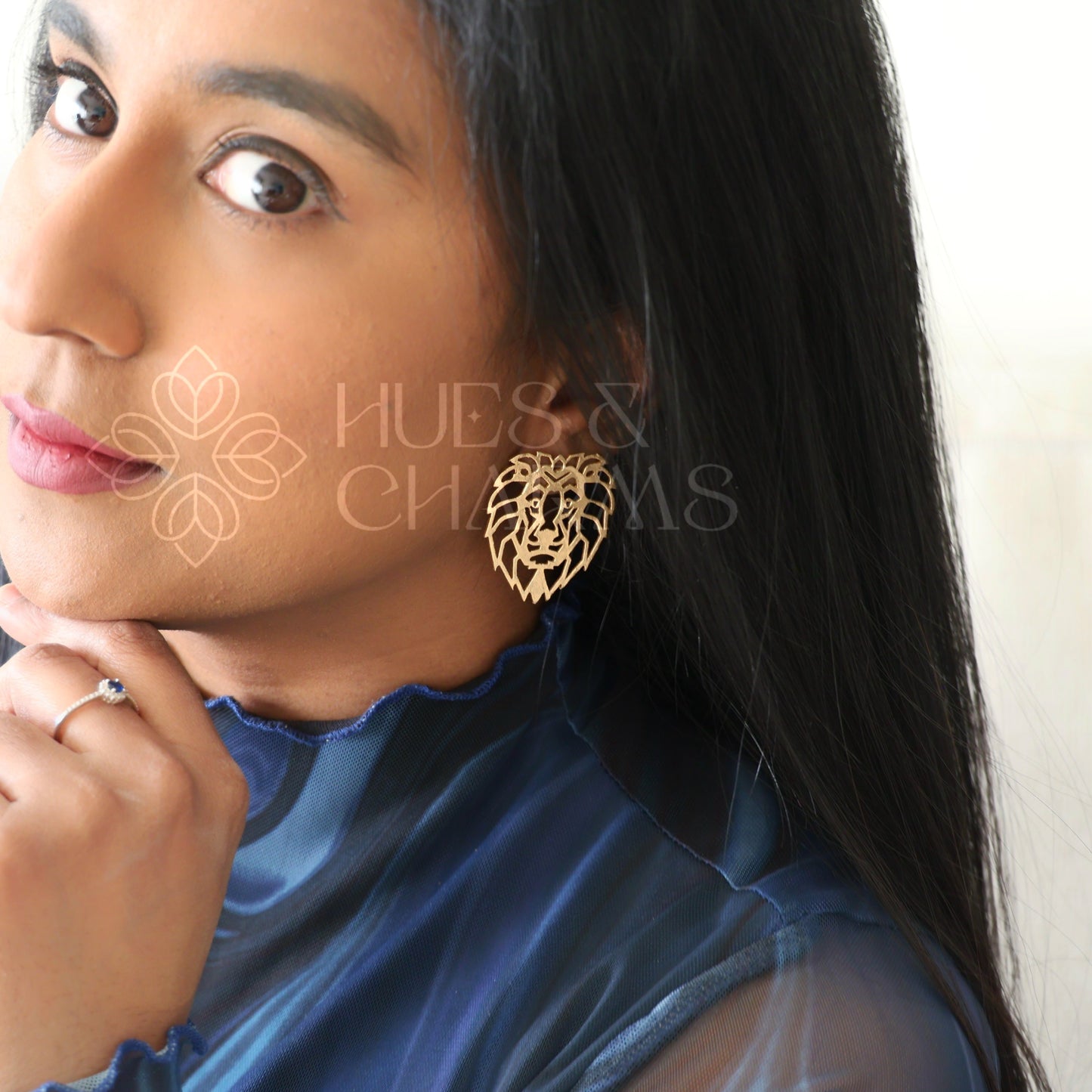 GOLDEN AURELIA MAJESTIC STATEMENT STUD EARRINGS