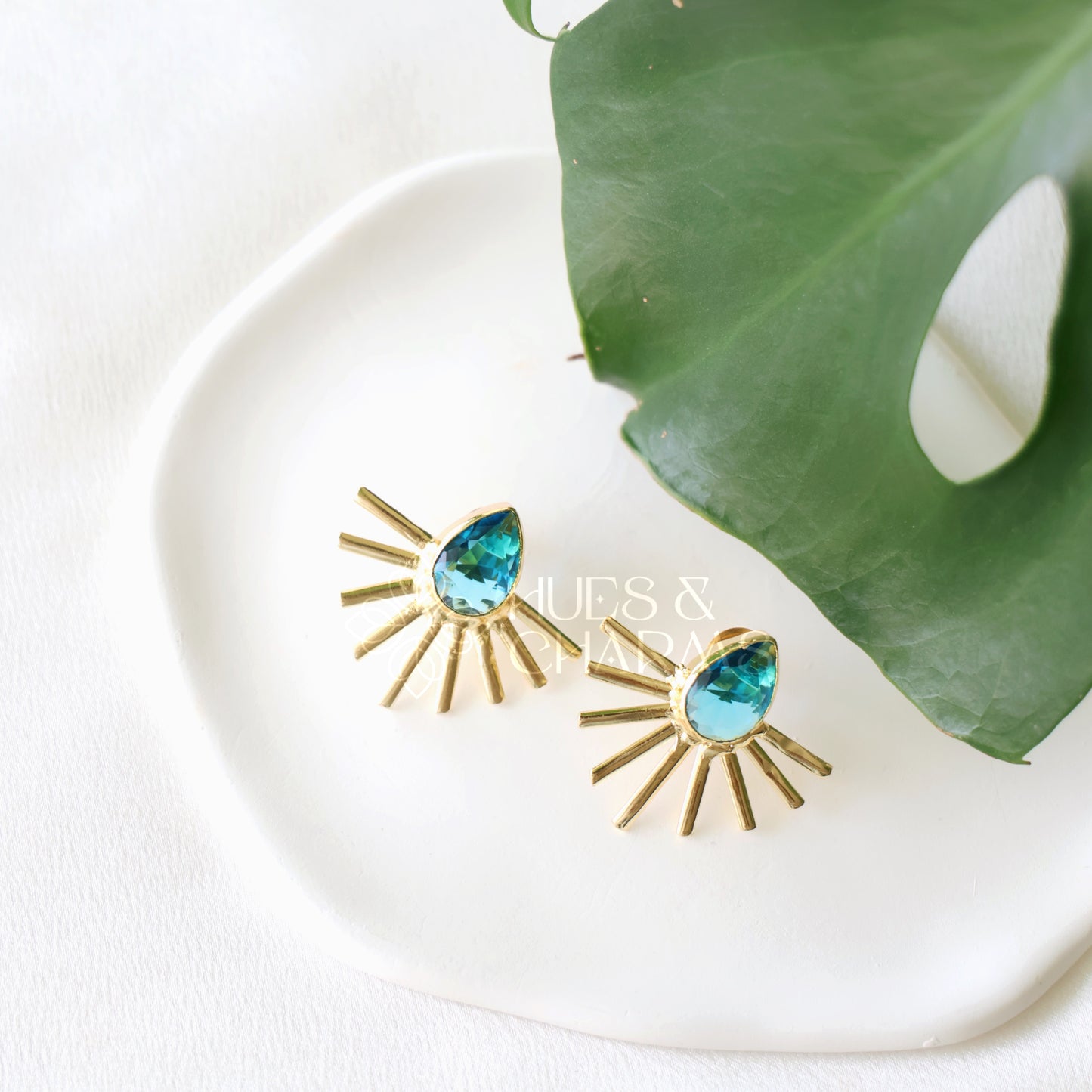 GOLDEN GLOSSY TEARDROP RADIANCE EARRINGS (COLOURS AVAILABLE)