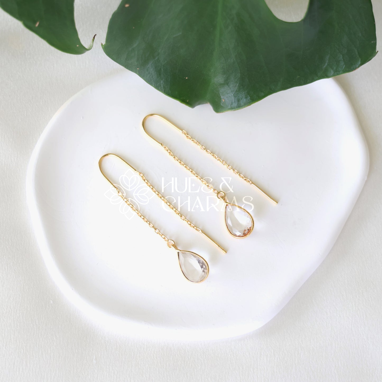 GOLDEN NEEDLE AND THREAD GLOSSY DROP EARRINGS (COLOURS AVAILABLE)