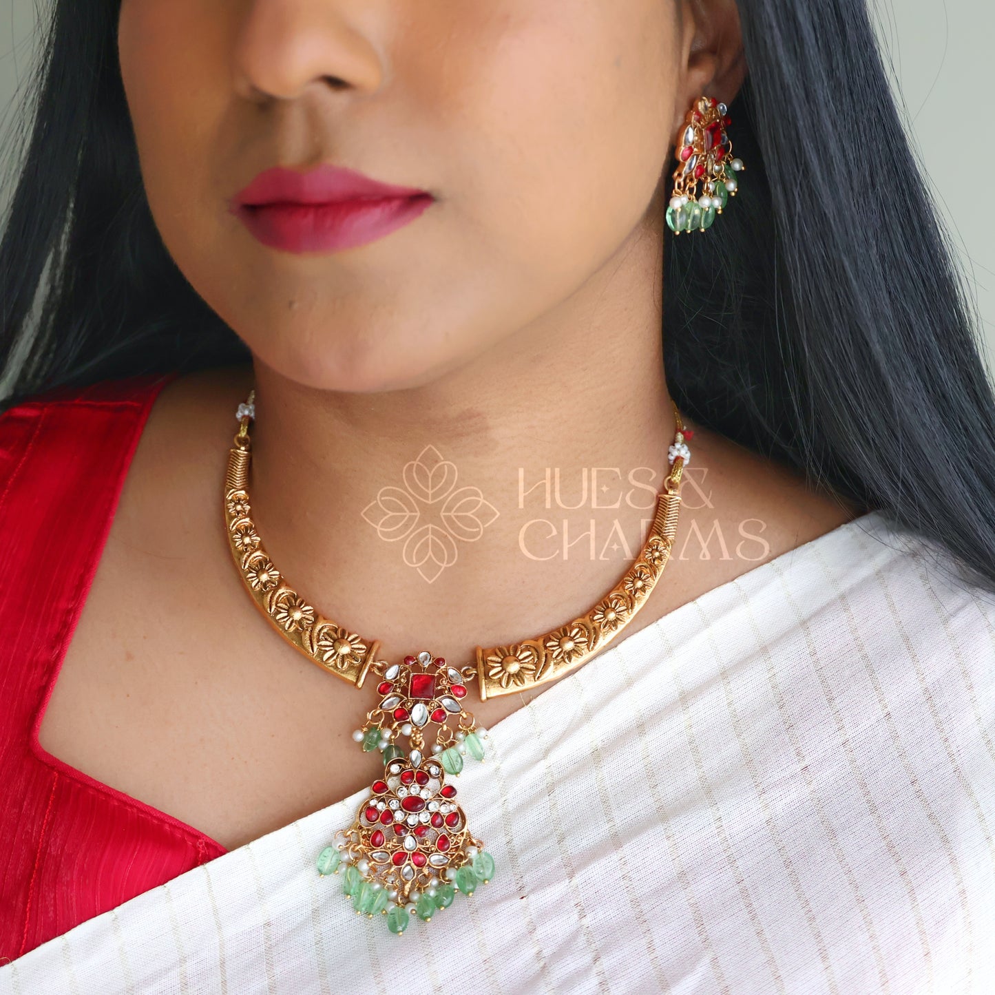 GOLDEN JASMINE ROYAL NECKLACE SET