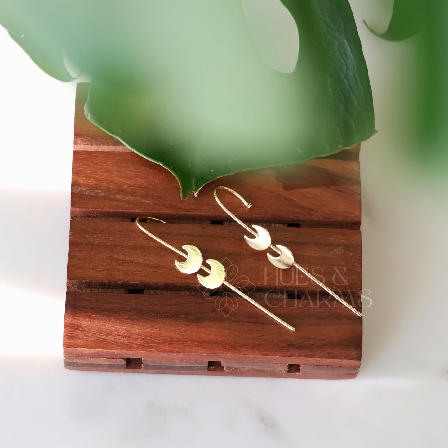 GOLDEN TWIN HALF MOON EAR CUFF