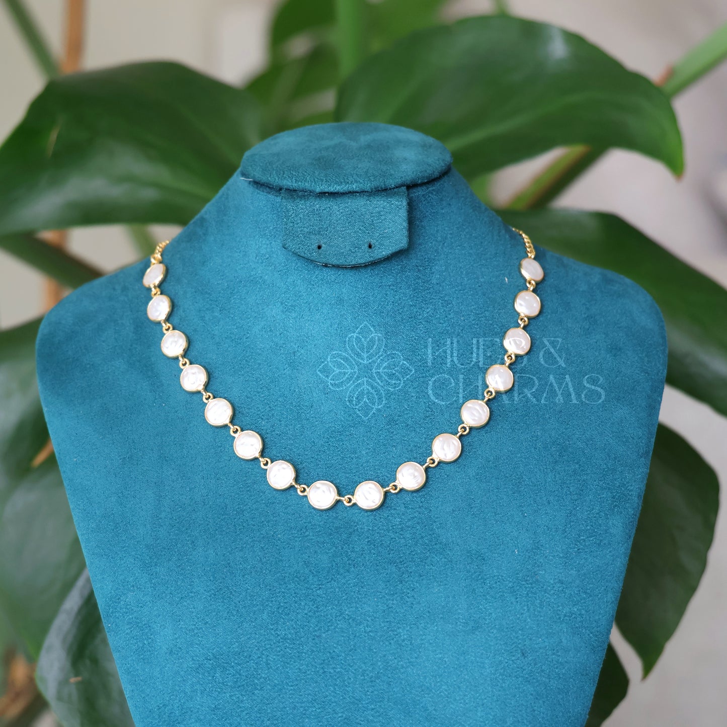 GOLDEN PEARL COIN NECKLACE SET