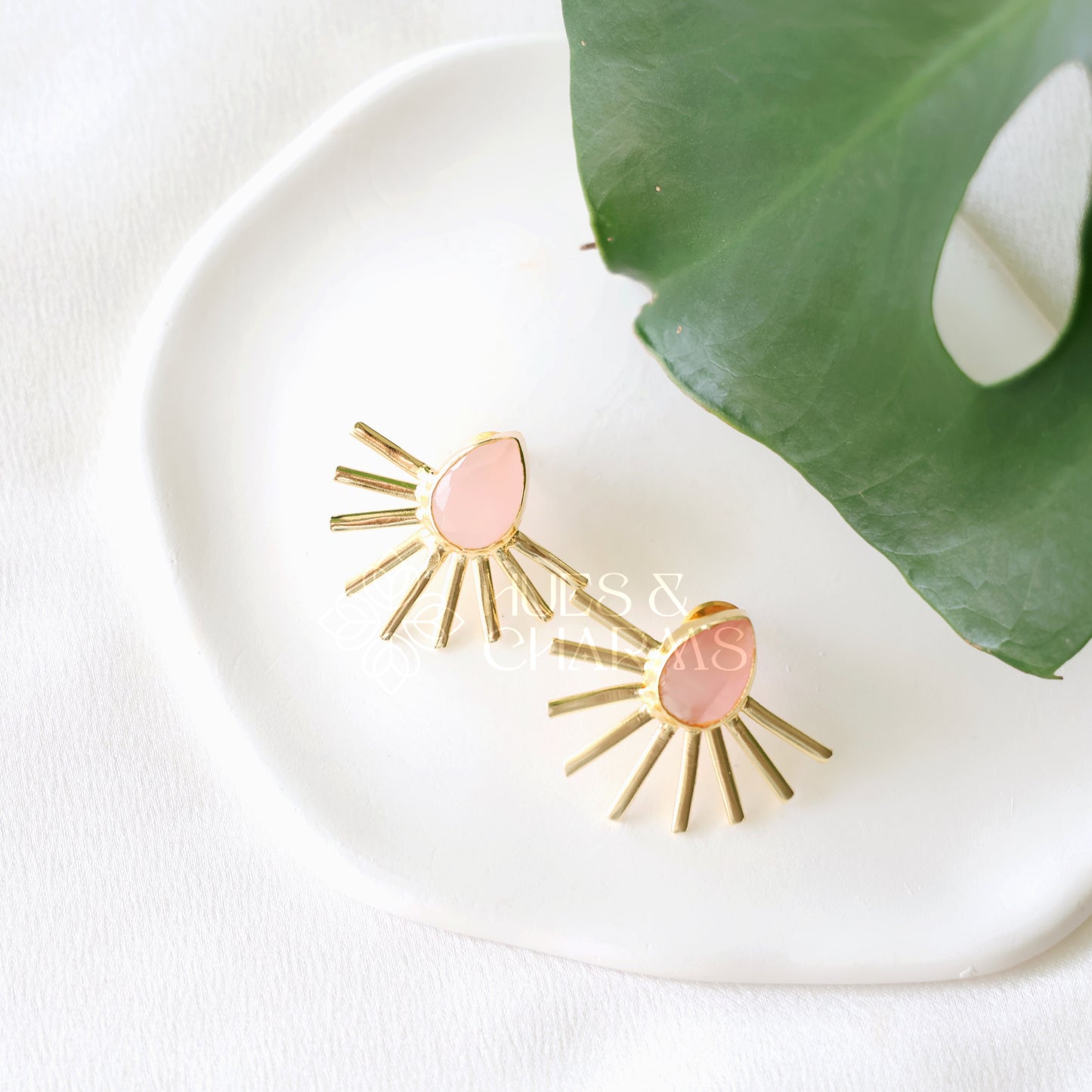GOLDEN GLOSSY TEARDROP RADIANCE EARRINGS (COLOURS AVAILABLE)