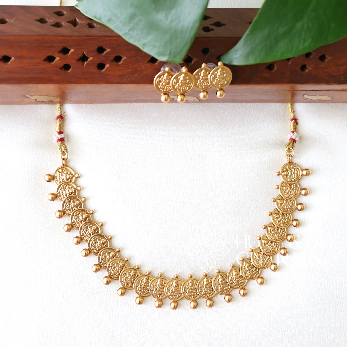 TRADITIONAL GOLDEN LAKSHMI COIN NECKLACE SET