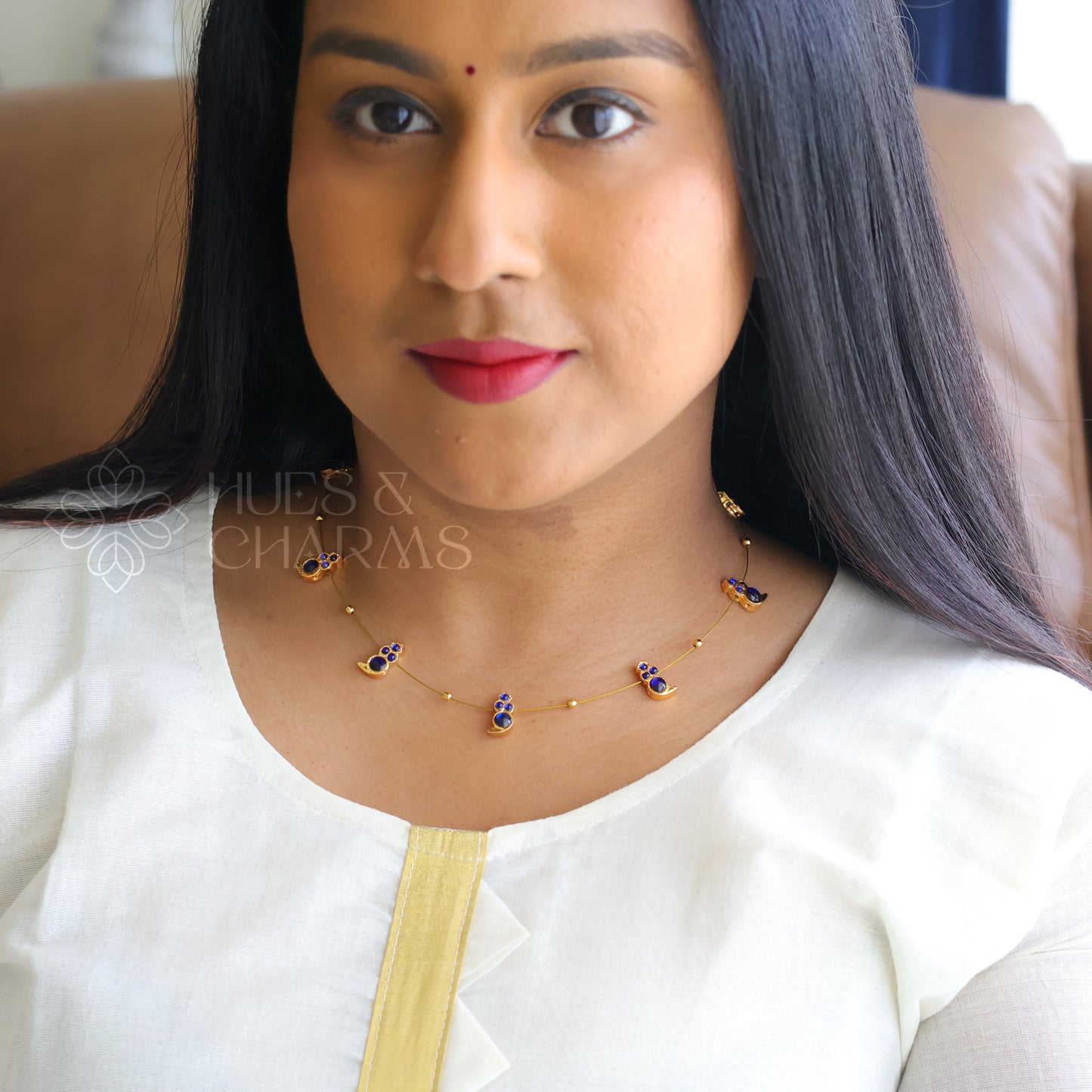 DROPS FLOATING NECKPIECE ( COLOURS AVAILABLE)