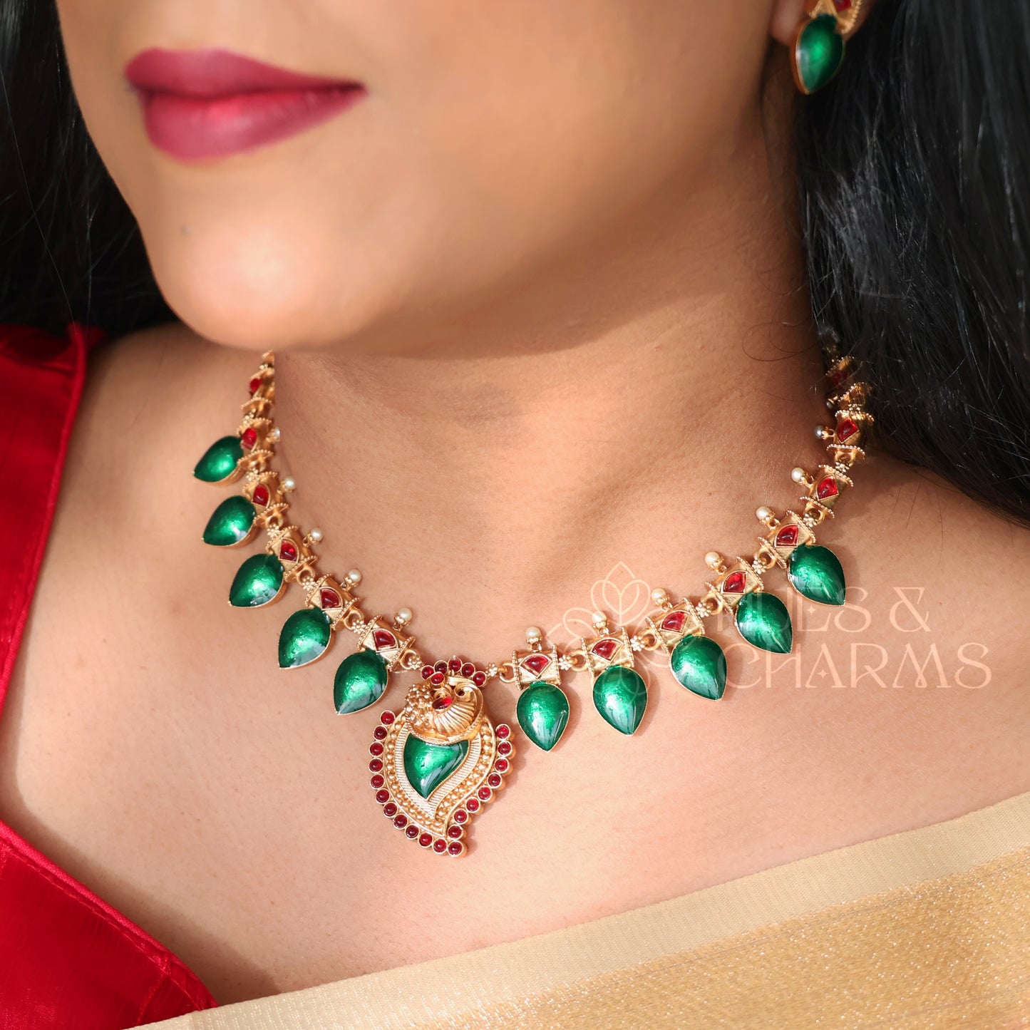 TRADITIONAL MOHINI PALAKKA NECKLACE SET