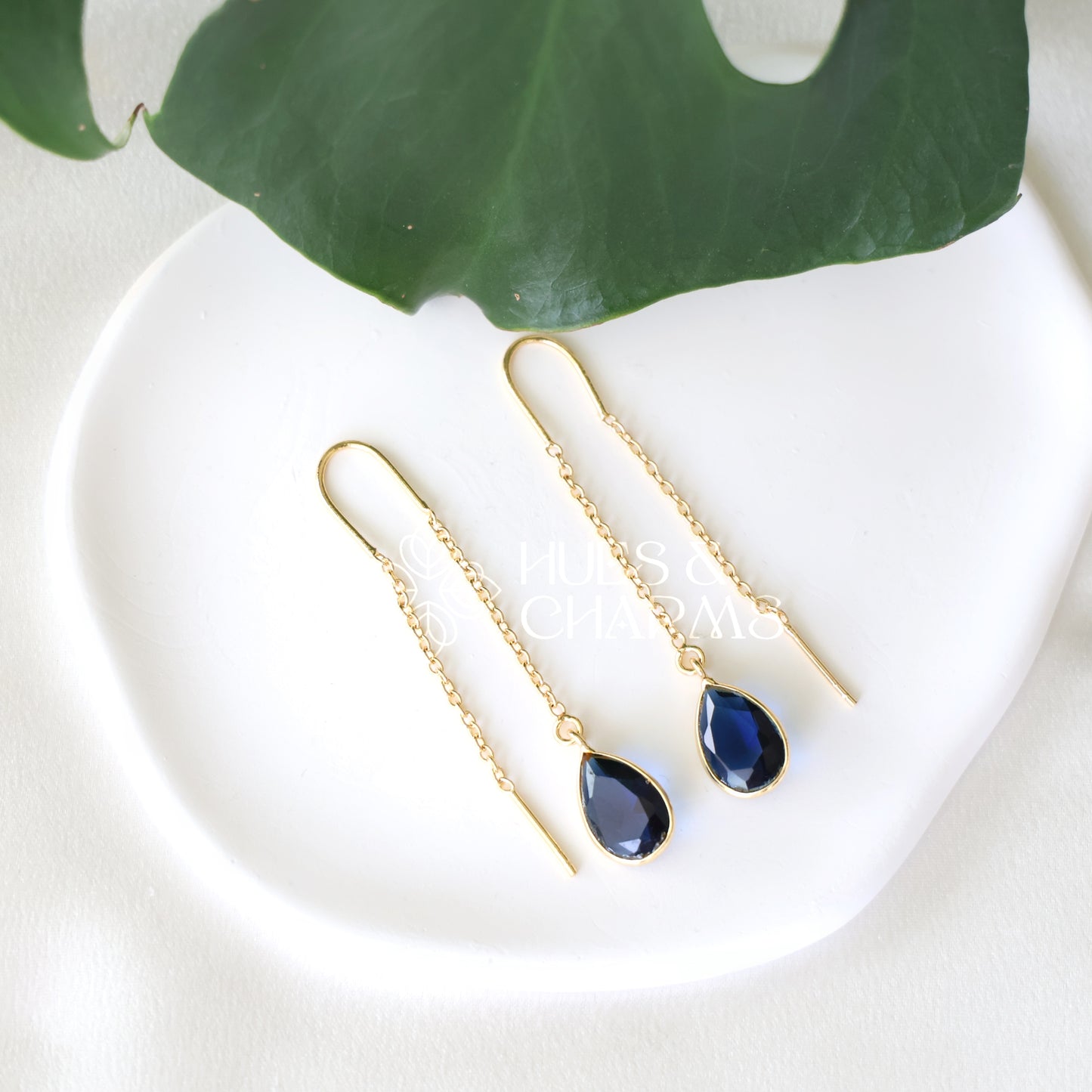 GOLDEN NEEDLE AND THREAD GLOSSY DROP EARRINGS (COLOURS AVAILABLE)
