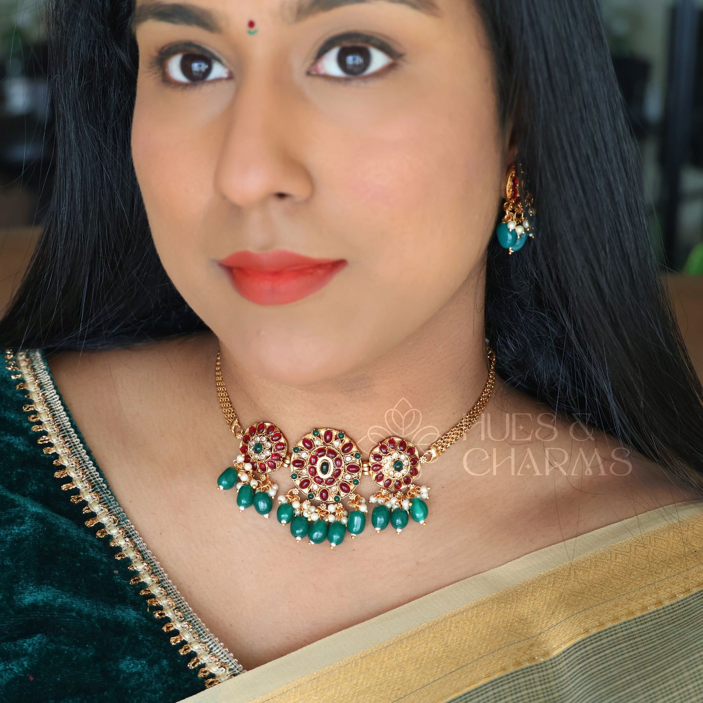 TRADITIONAL MOHINI KEMP CHOKER SET
