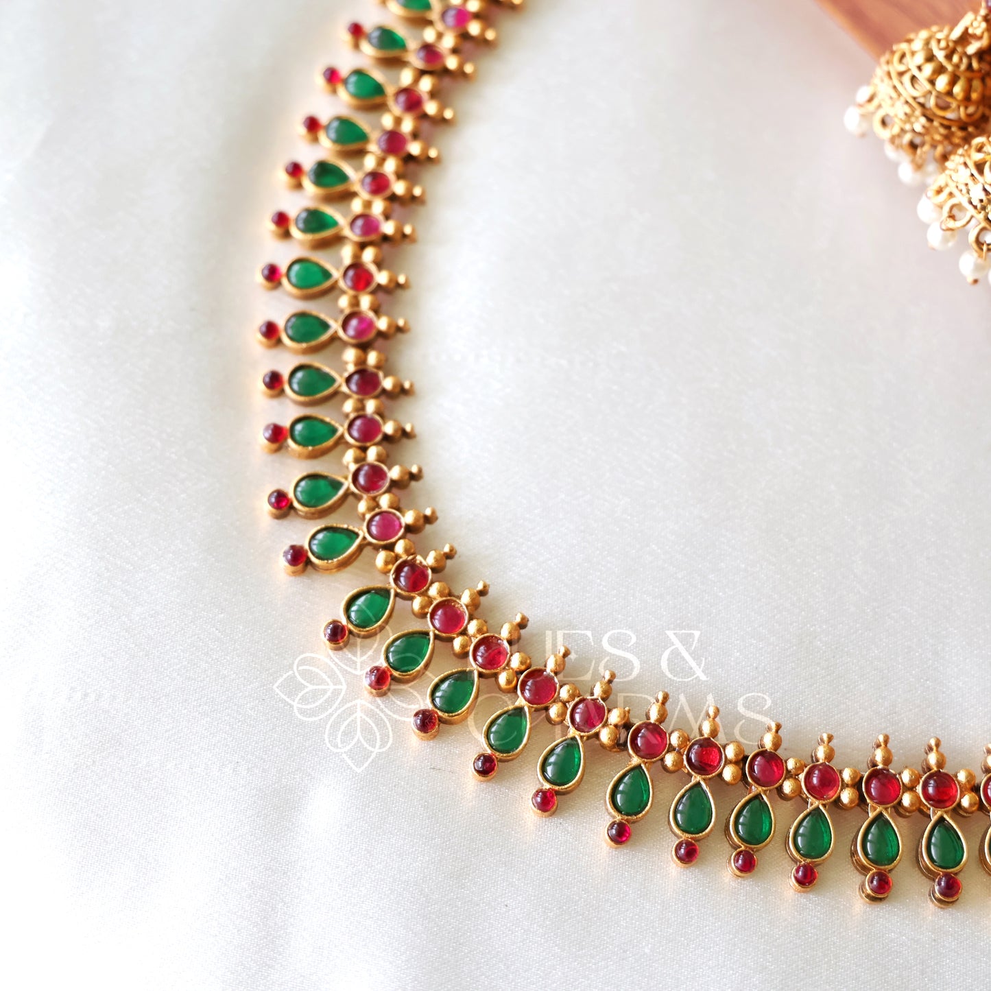 GOLDEN THULASI CHARM NECKLACE SET (COLOURS AVAILABLE)