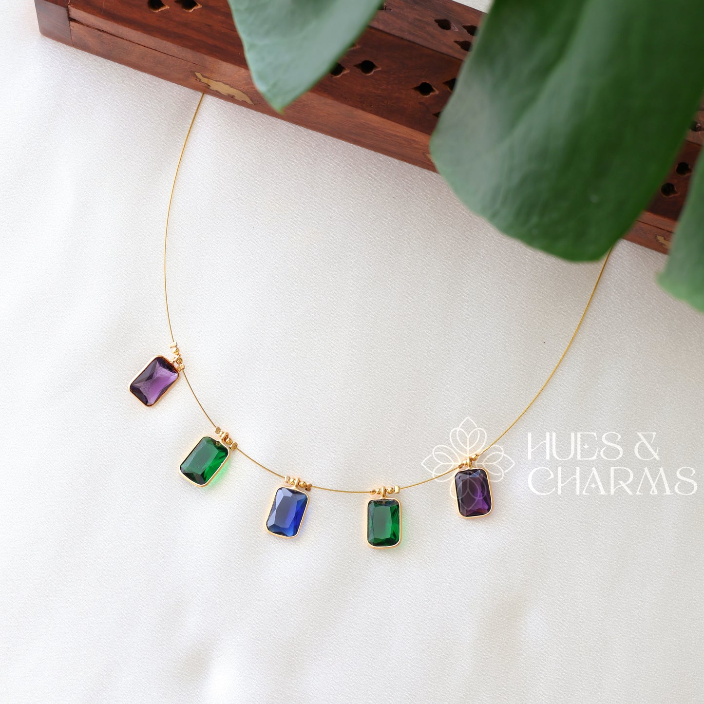 GLOSSY DROP FLOATING NECKPIECE (COLOURS AVAILABLE)