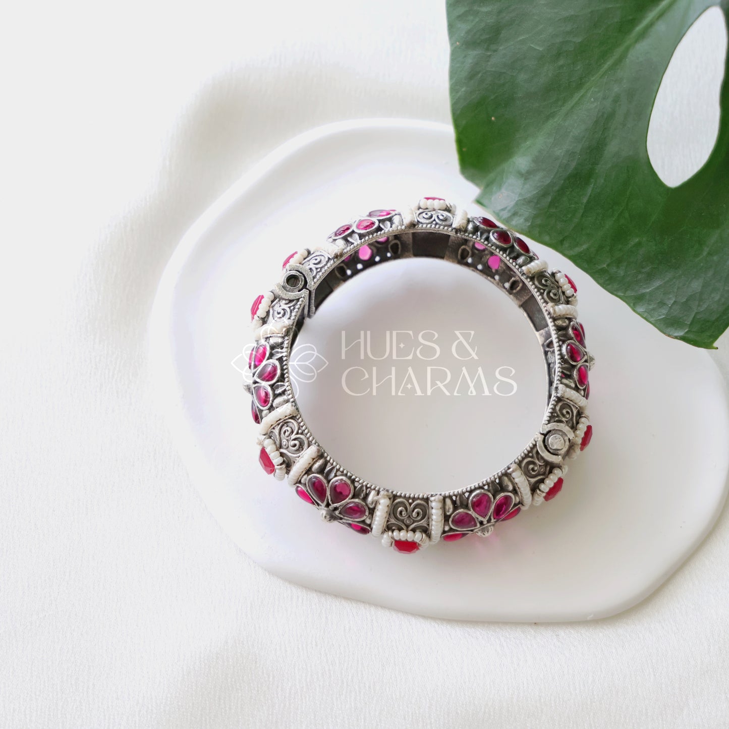OXIDIZED FLORA SCREW KADA BANGLES(Colours available)