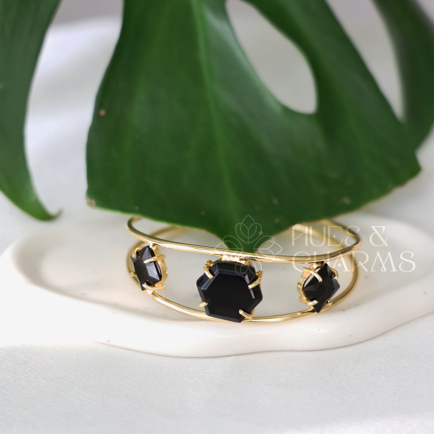GOLDEN 2 LAYER AZURA GLOSSY ADJUSTABLE BANGLE (COLOURS AVAILABLE)