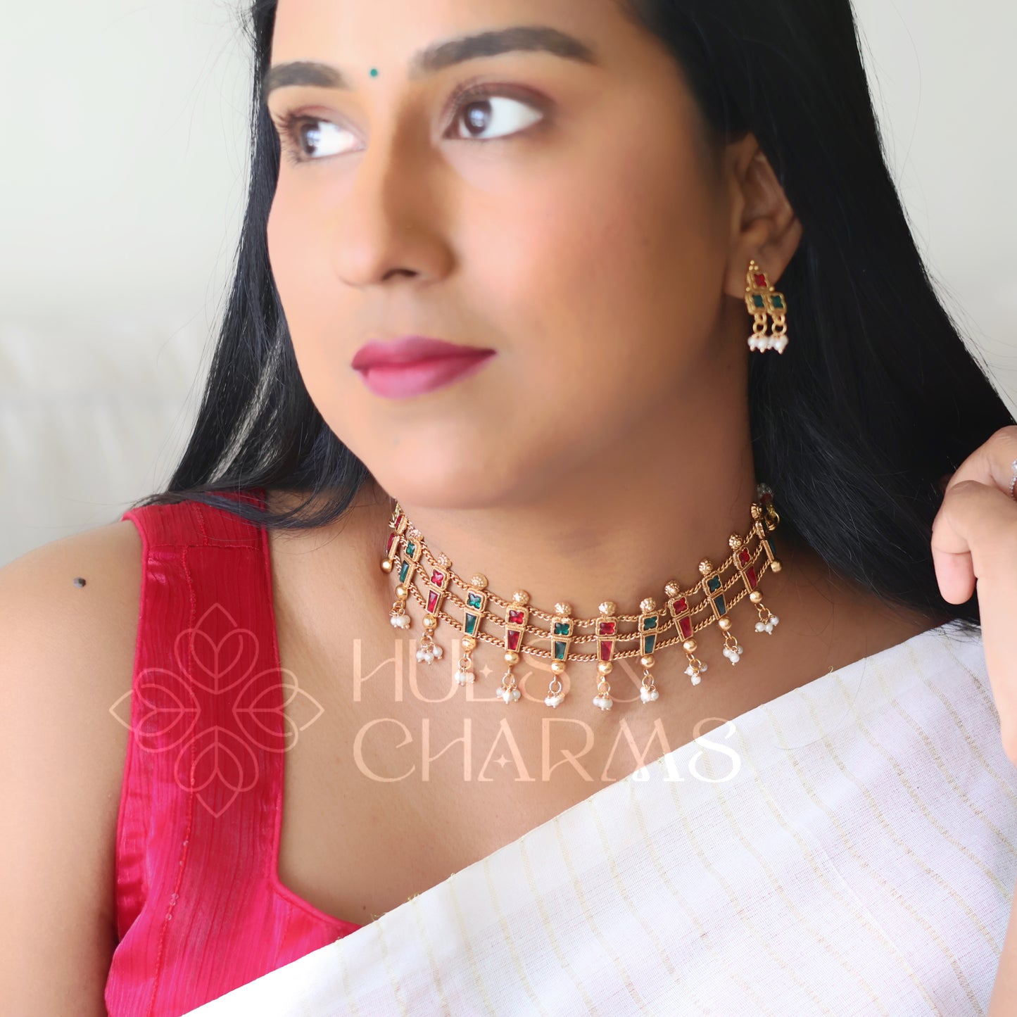 GOLDEN 3 LAYER KEMP CHOKER SET