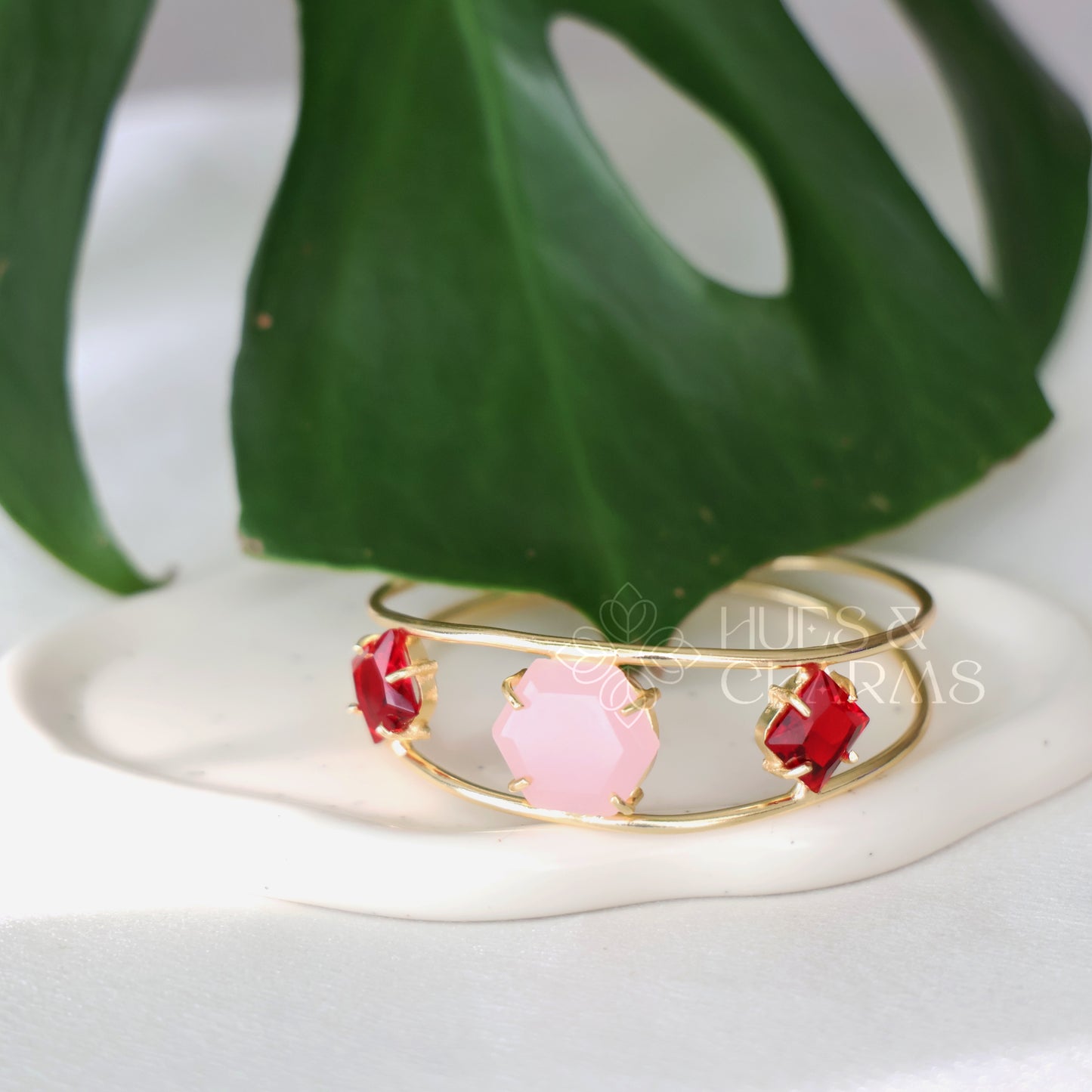 GOLDEN 2 LAYER AZURA GLOSSY ADJUSTABLE BANGLE (COLOURS AVAILABLE)