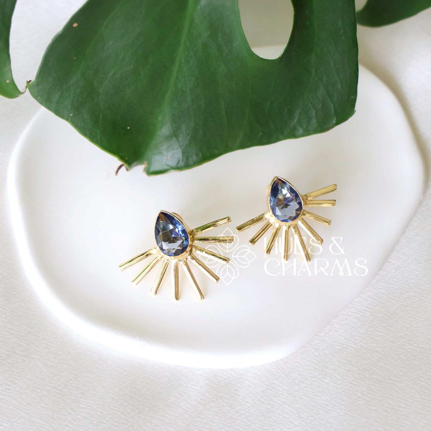 GOLDEN GLOSSY TEARDROP RADIANCE EARRINGS (COLOURS AVAILABLE)