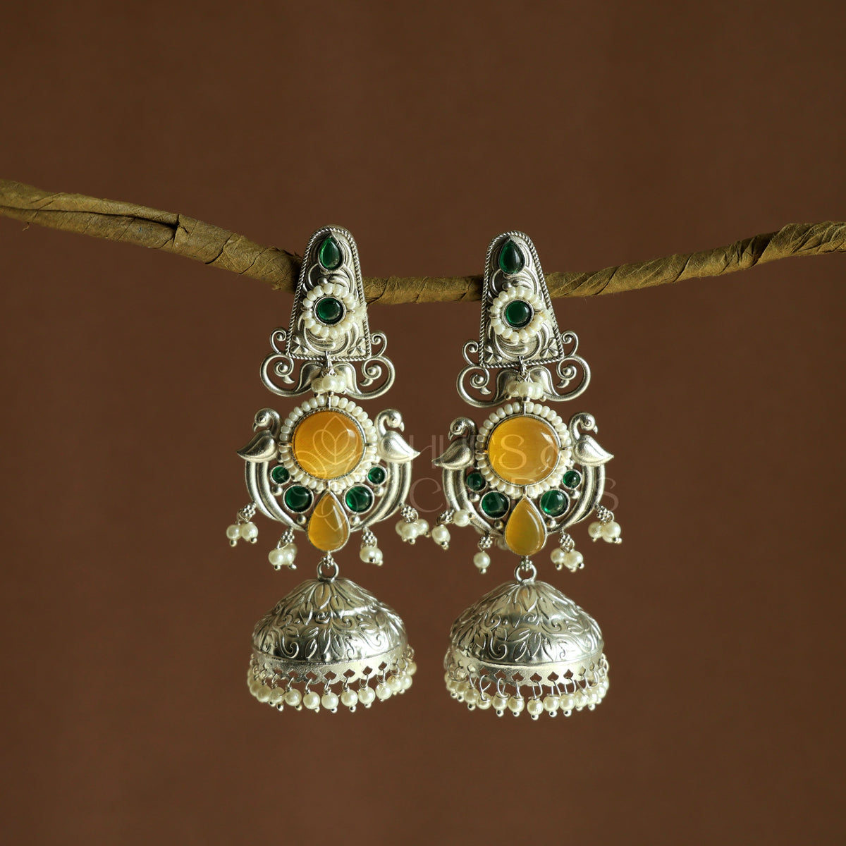 OXIDIZED KANISHKA STEP JHUMKA EARRINGS