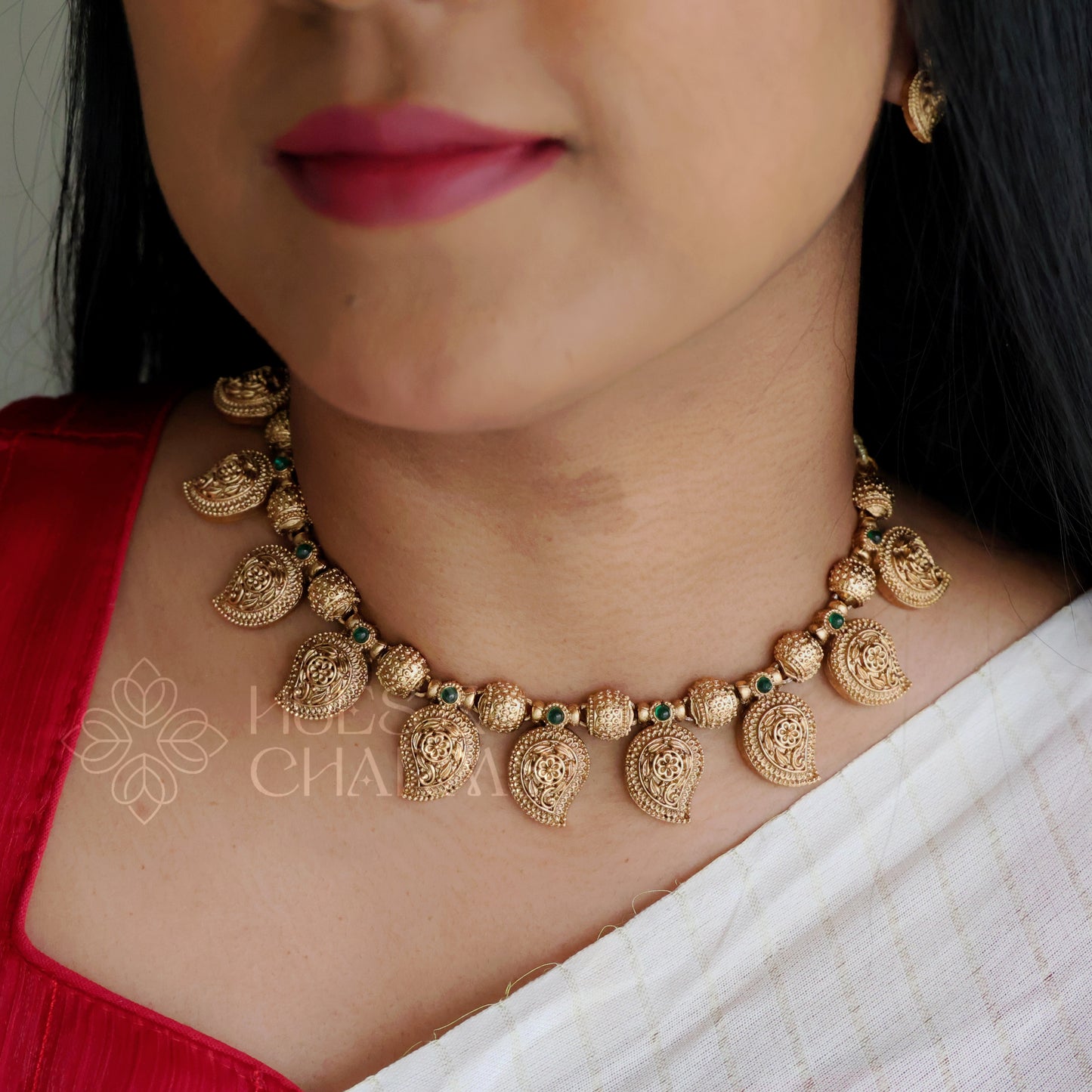 GOLDEN MANGO STATEMENT NECKLACE SET (COLOURS AVAILABLE)