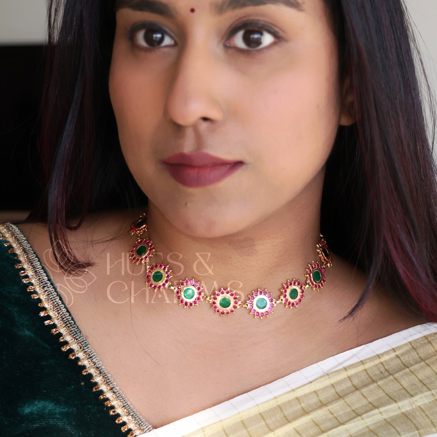 TRADITIONAL VYRA CHOKER SET |GOLD PLATED