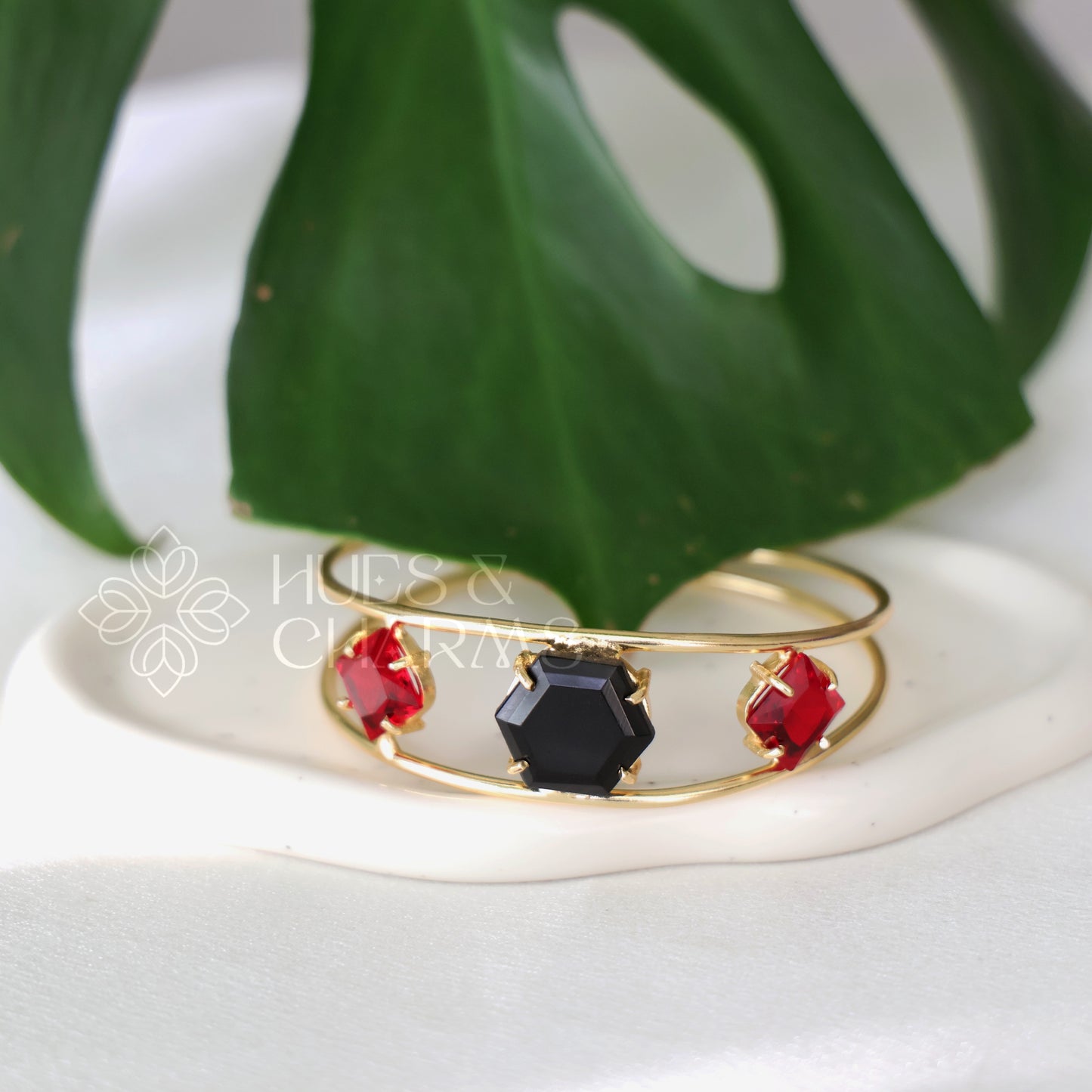 GOLDEN 2 LAYER AZURA GLOSSY ADJUSTABLE BANGLE (COLOURS AVAILABLE)
