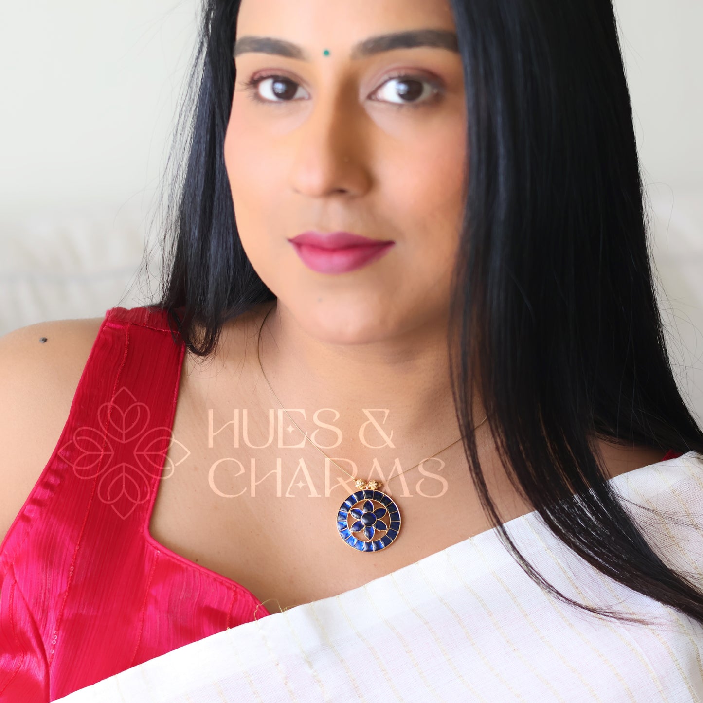 ETERNAL BLOOM FLOATING NECKPIECE- BLUE
