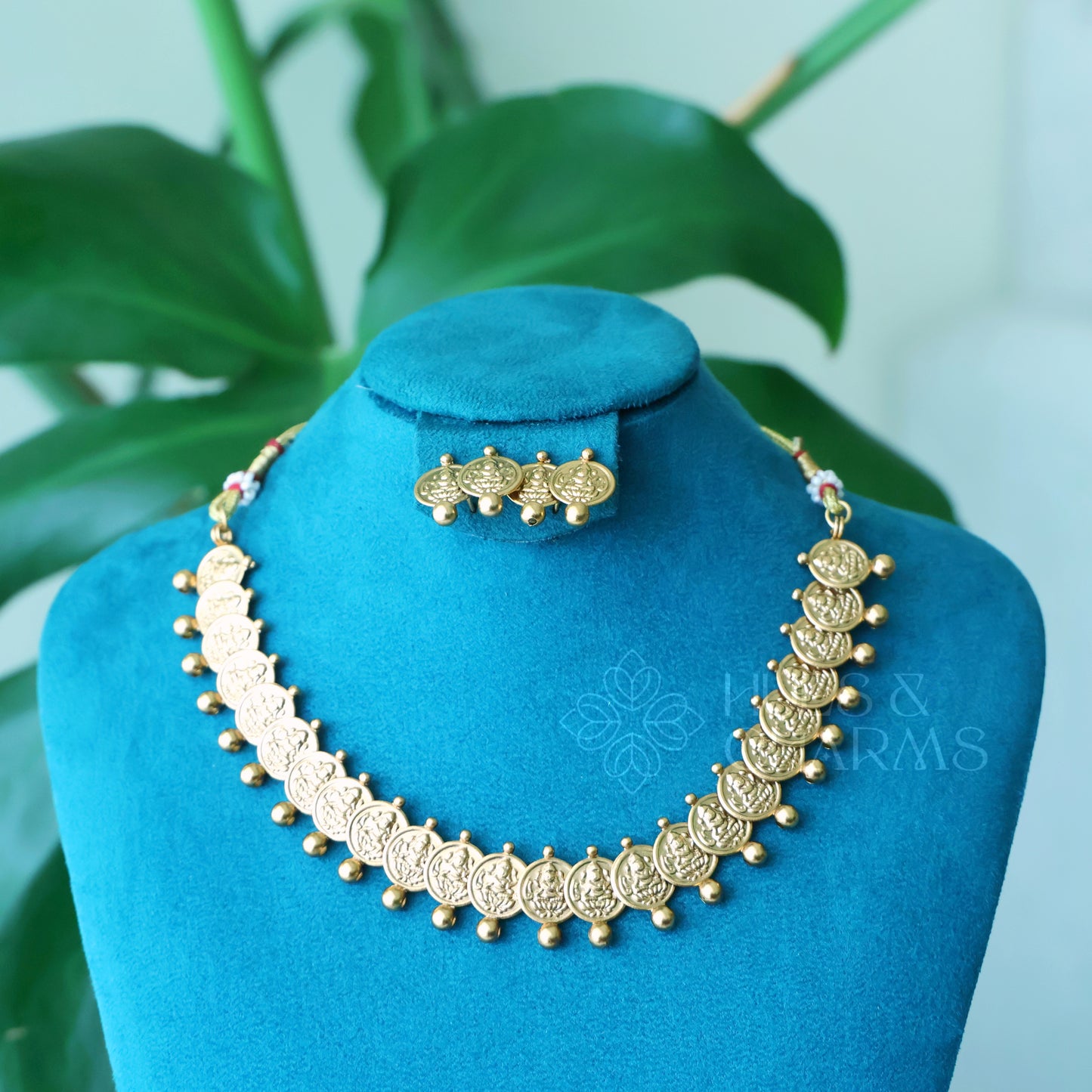 TRADITIONAL GOLDEN LAKSHMI COIN NECKLACE SET