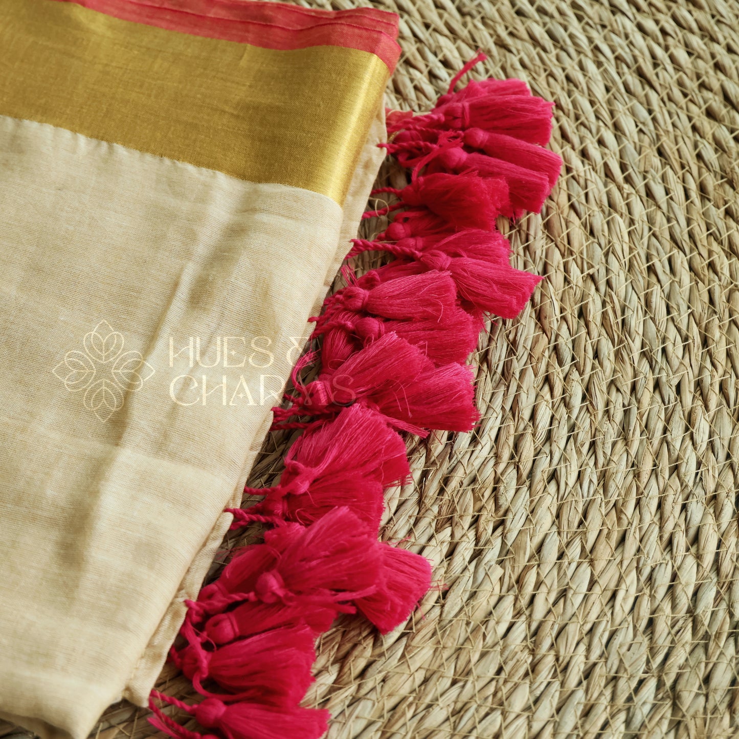 PURE MUL COTTON SAREE - THAMARA (MUD WHITE)