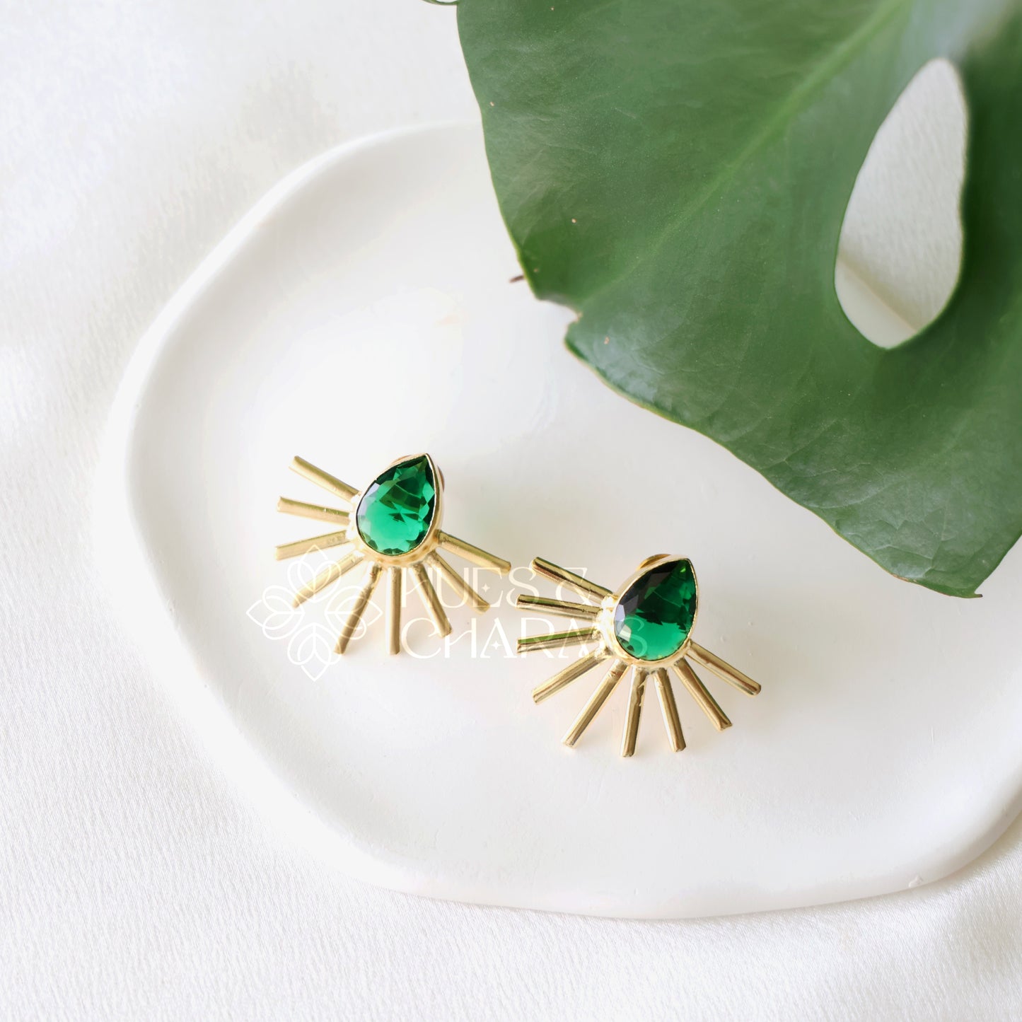 GOLDEN GLOSSY TEARDROP RADIANCE EARRINGS (COLOURS AVAILABLE)