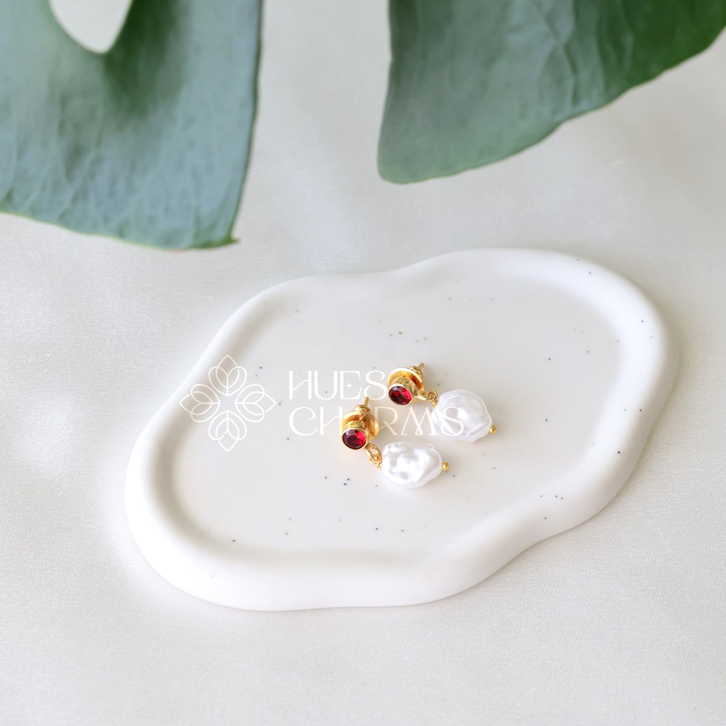 GOLDEN GLOSSY PEARL DROP SMALL EARRINGS (COLOURS AVAILABLE)