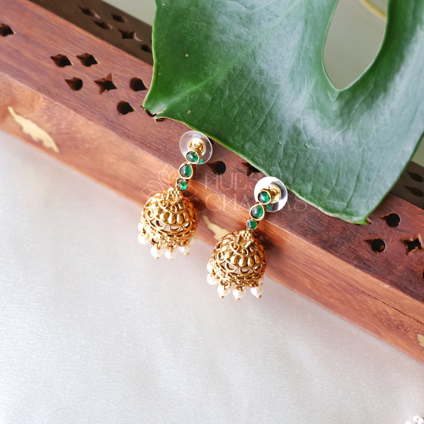 GOLDEN THULASI CHARM NECKLACE SET (COLOURS AVAILABLE)